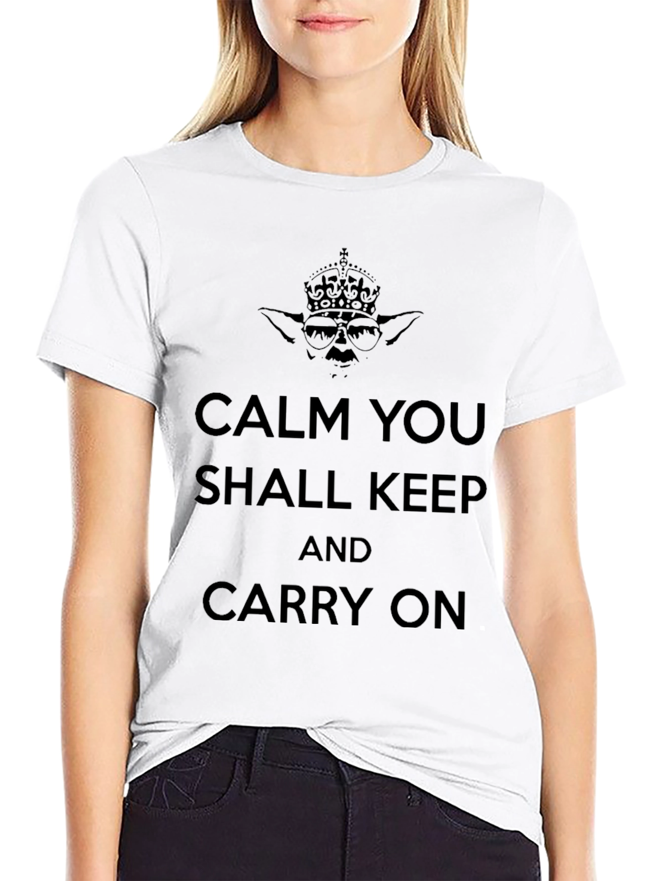 Calm Yoda Graphic T-Shirt - Keep Carry On