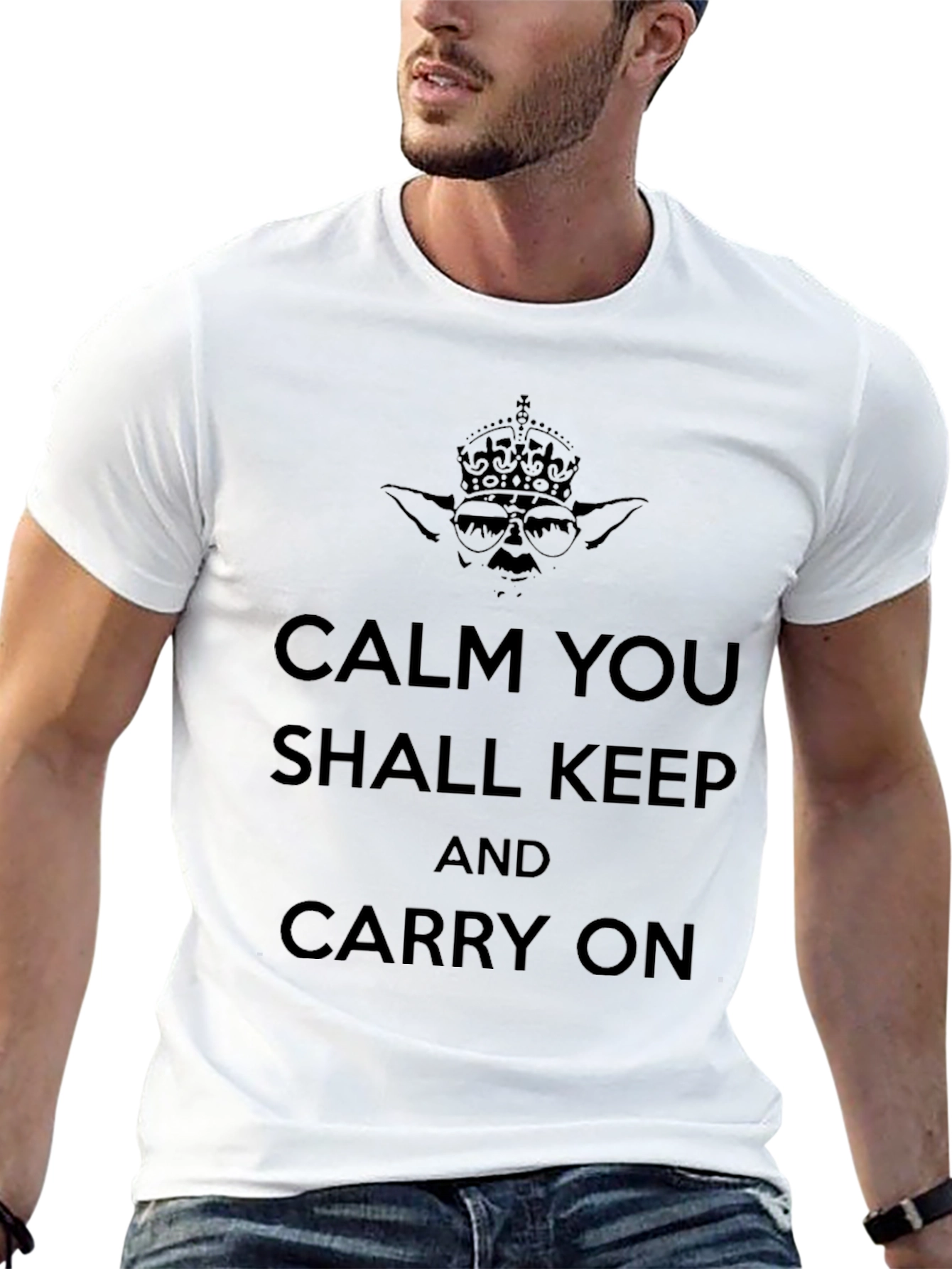 Calm Yoda Graphic T-Shirt - Keep Carry On