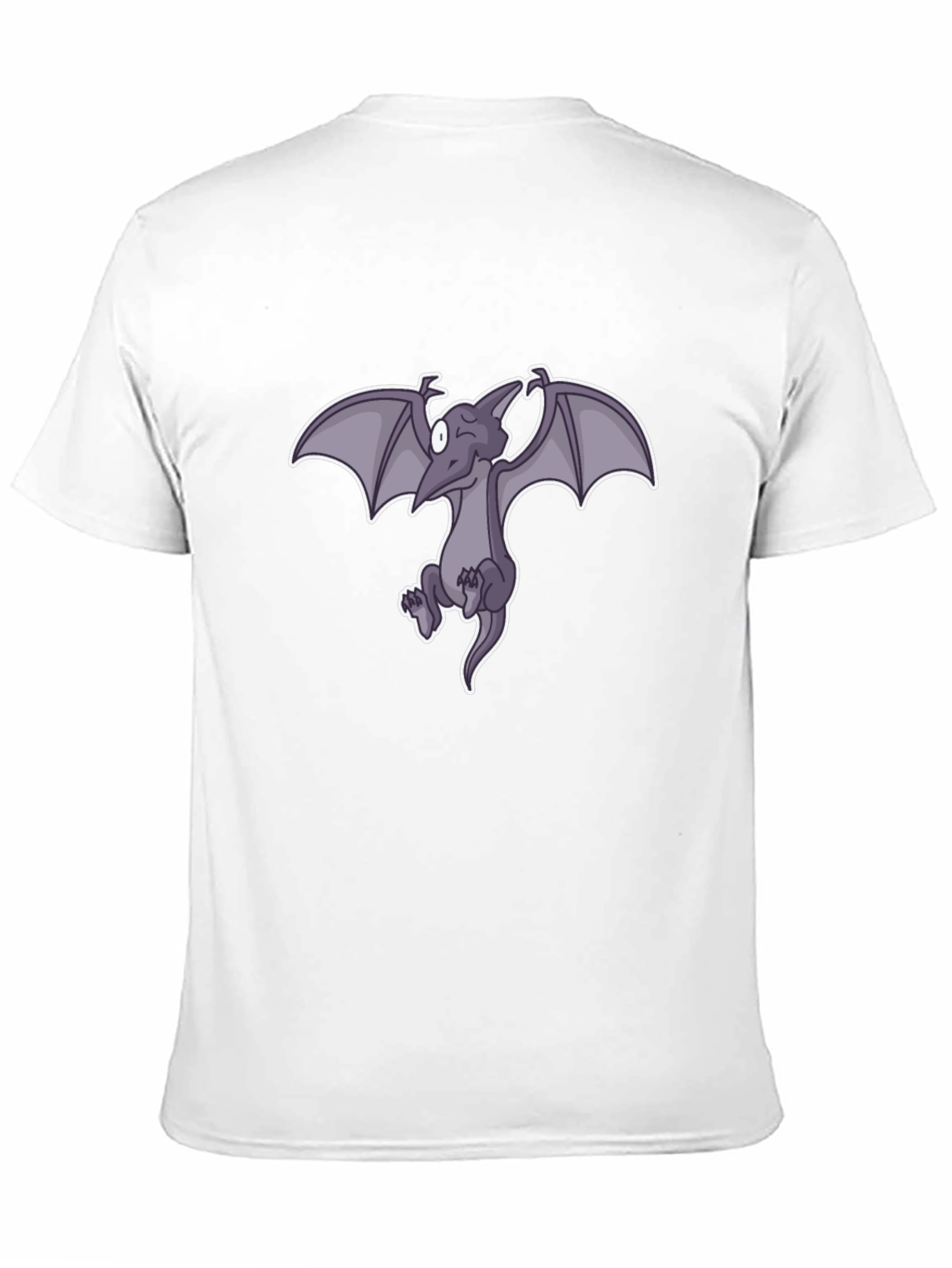 Cartoon Pterodactyl Black T-Shirt