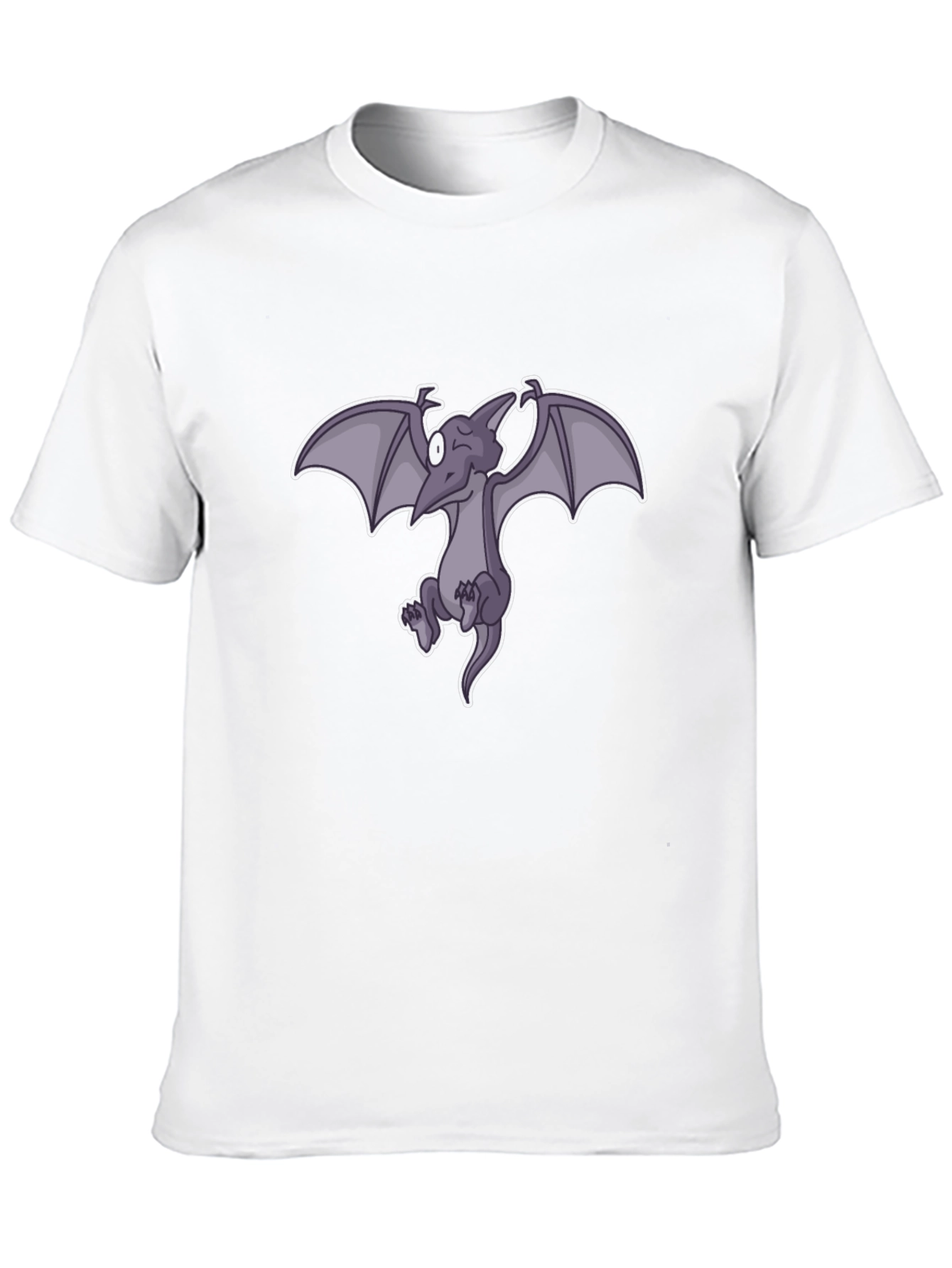 Cartoon Pterodactyl Black T-Shirt