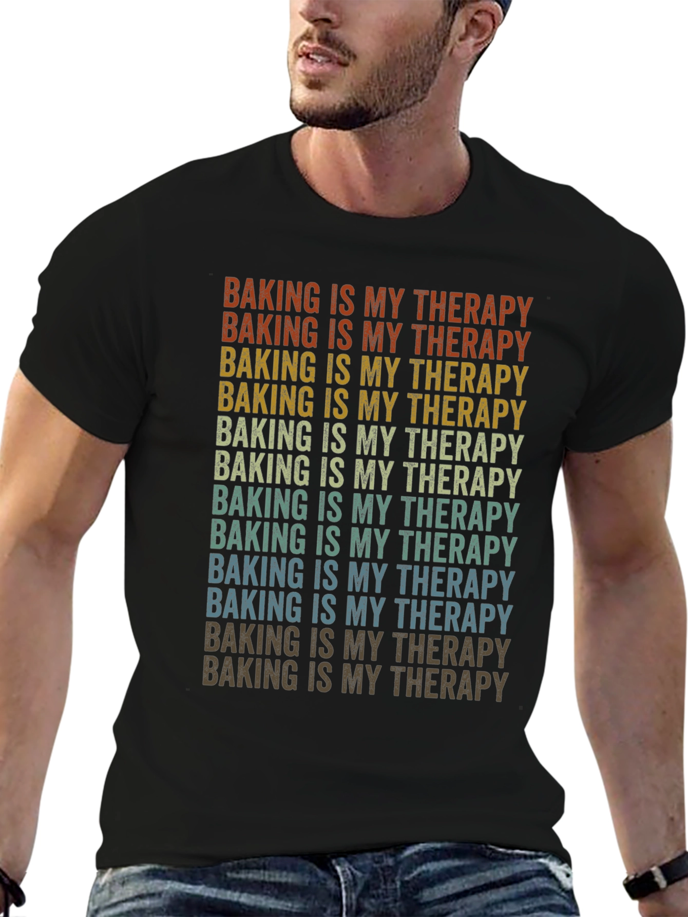 Baking is My Therapy Retro T-Shirt
