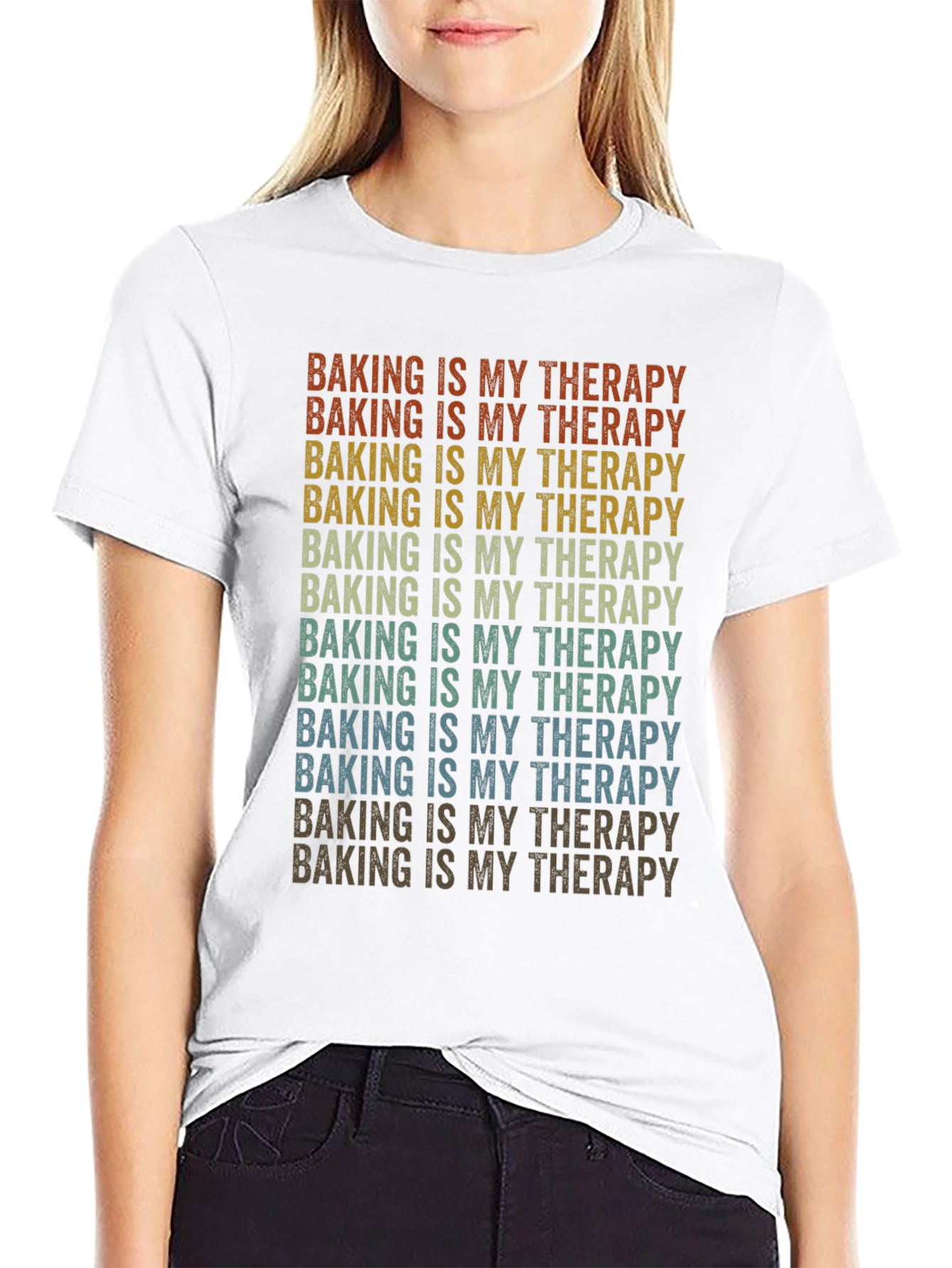 Baking is My Therapy Retro T-Shirt