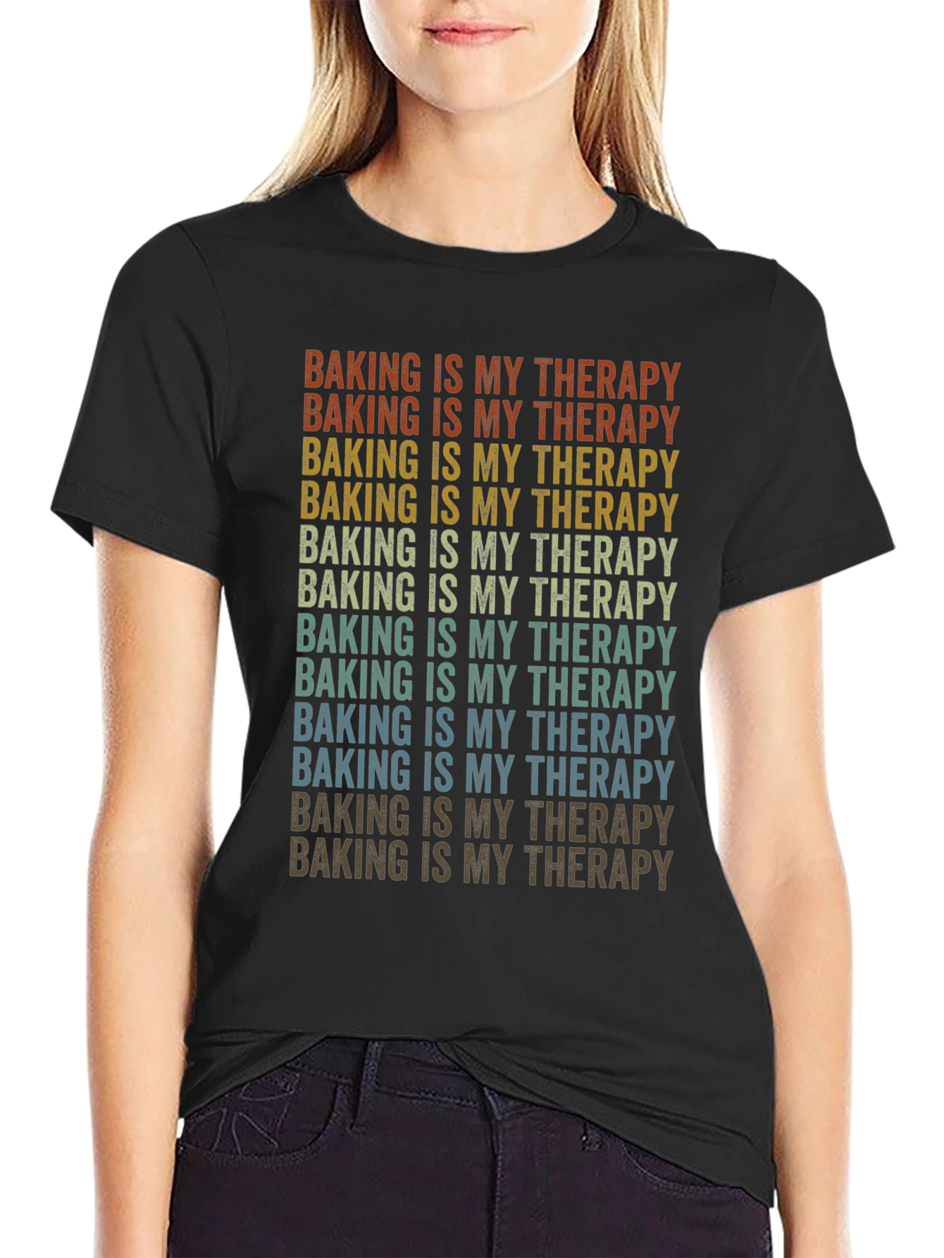 Baking is My Therapy Retro T-Shirt