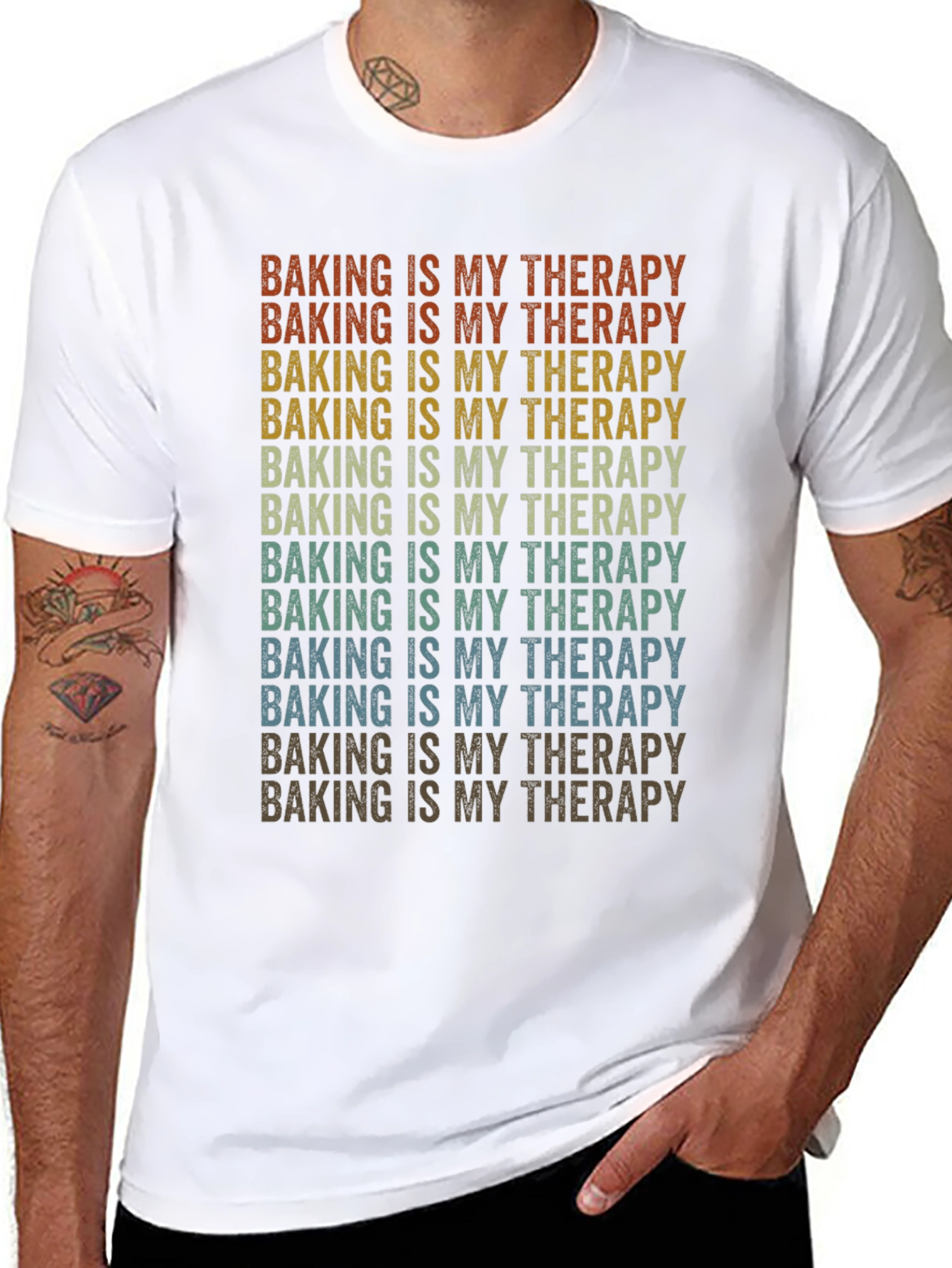 Baking is My Therapy Retro T-Shirt
