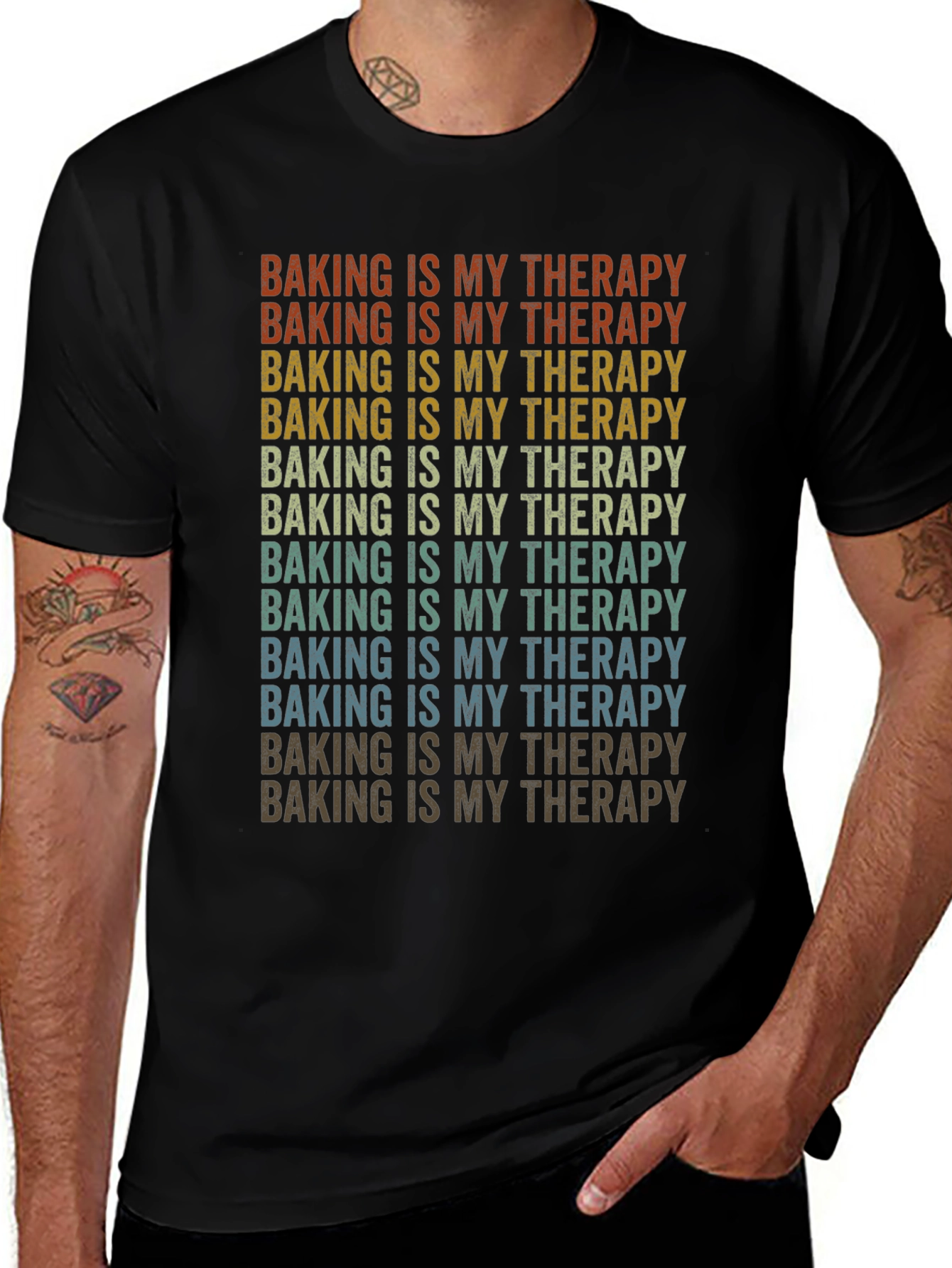 Baking is My Therapy Retro T-Shirt