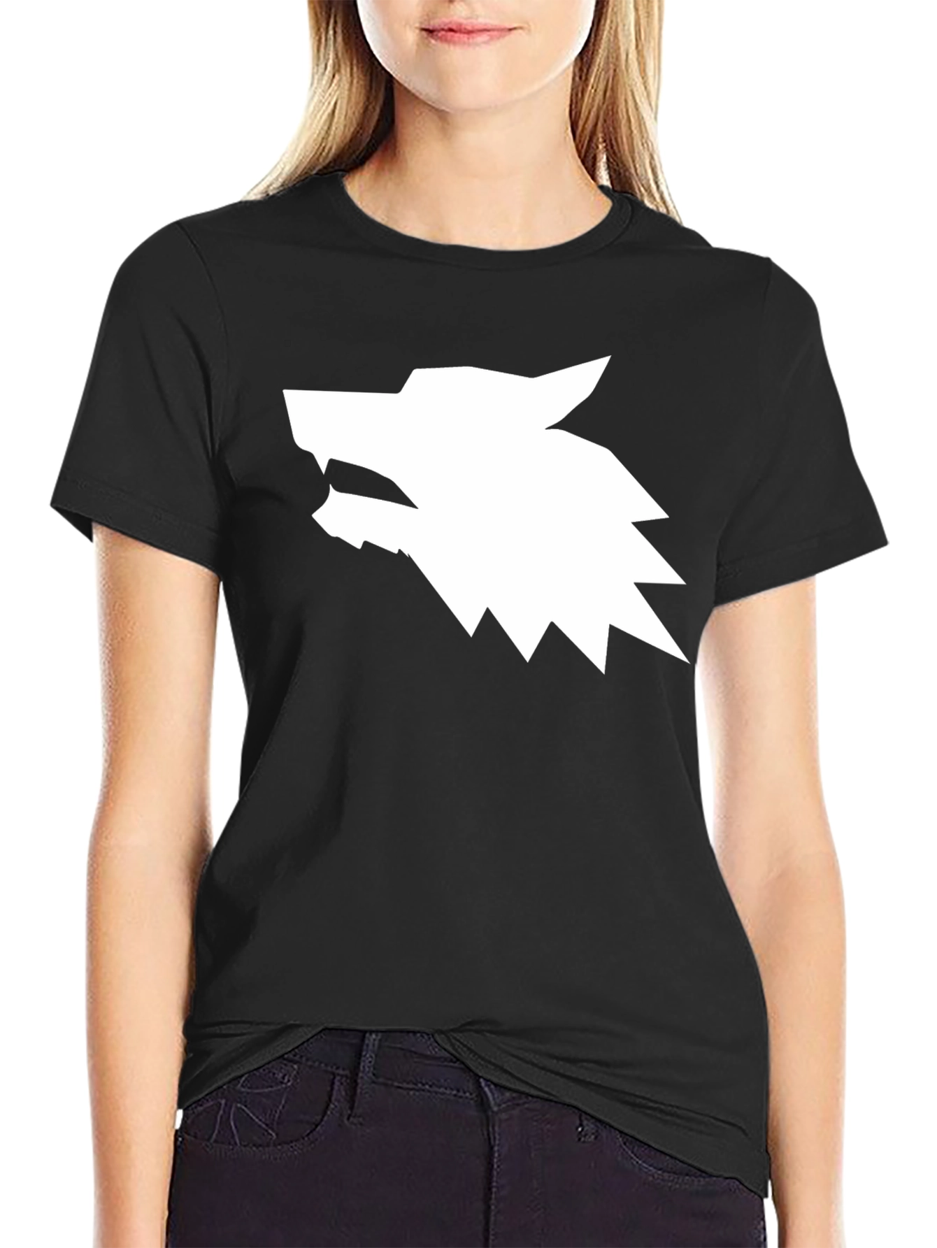 Geometric Wolf Head Graphic Tee