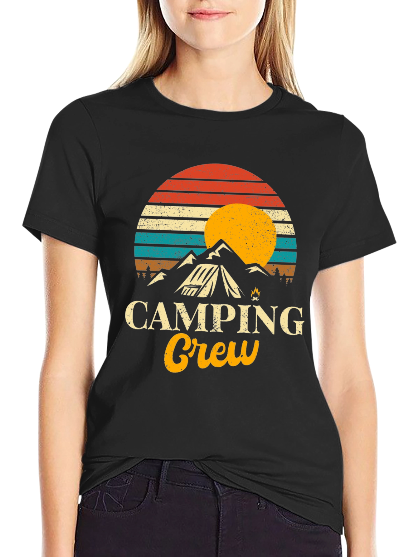 Camping Crew Retro Graphic Tee