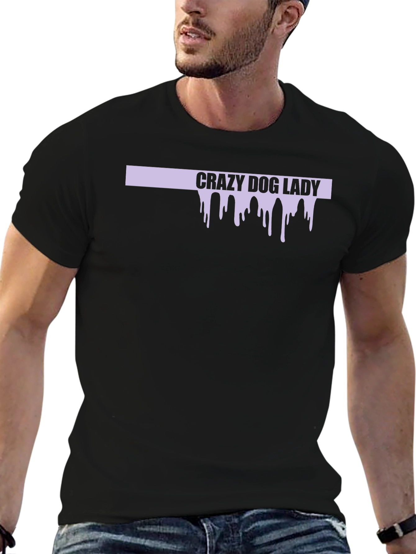 Crazy Dog Lady Graphic T-Shirt - Black