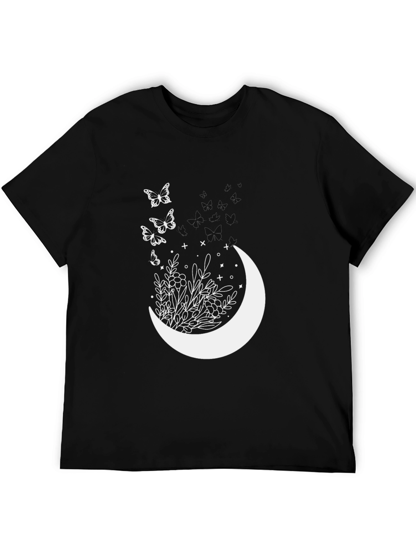 Lunar Bloom Tee - Black Graphic T-Shirt