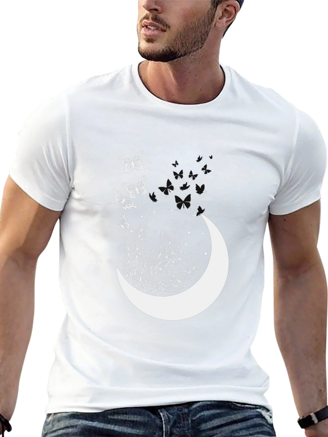 Lunar Bloom Tee - Black Graphic T-Shirt