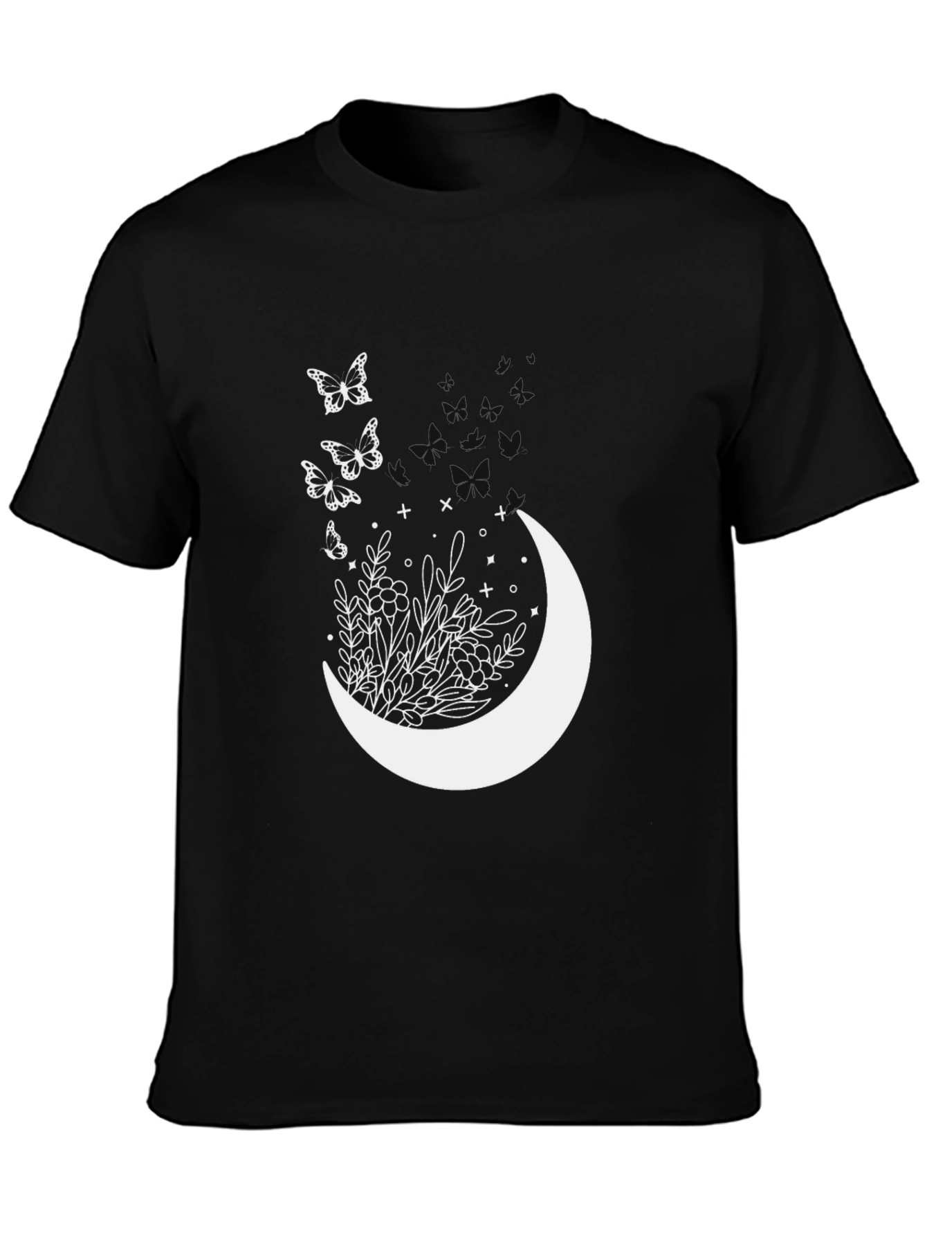 Lunar Bloom Tee - Black Graphic T-Shirt