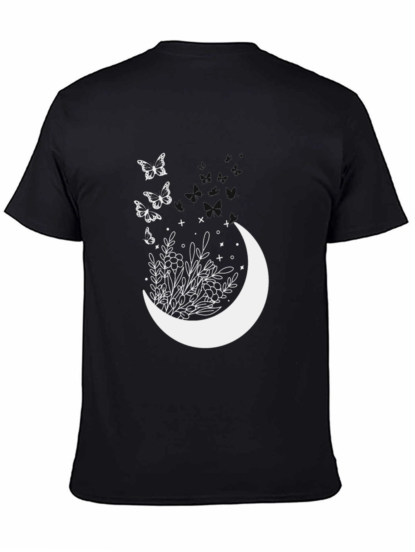 Lunar Bloom Tee - Black Graphic T-Shirt