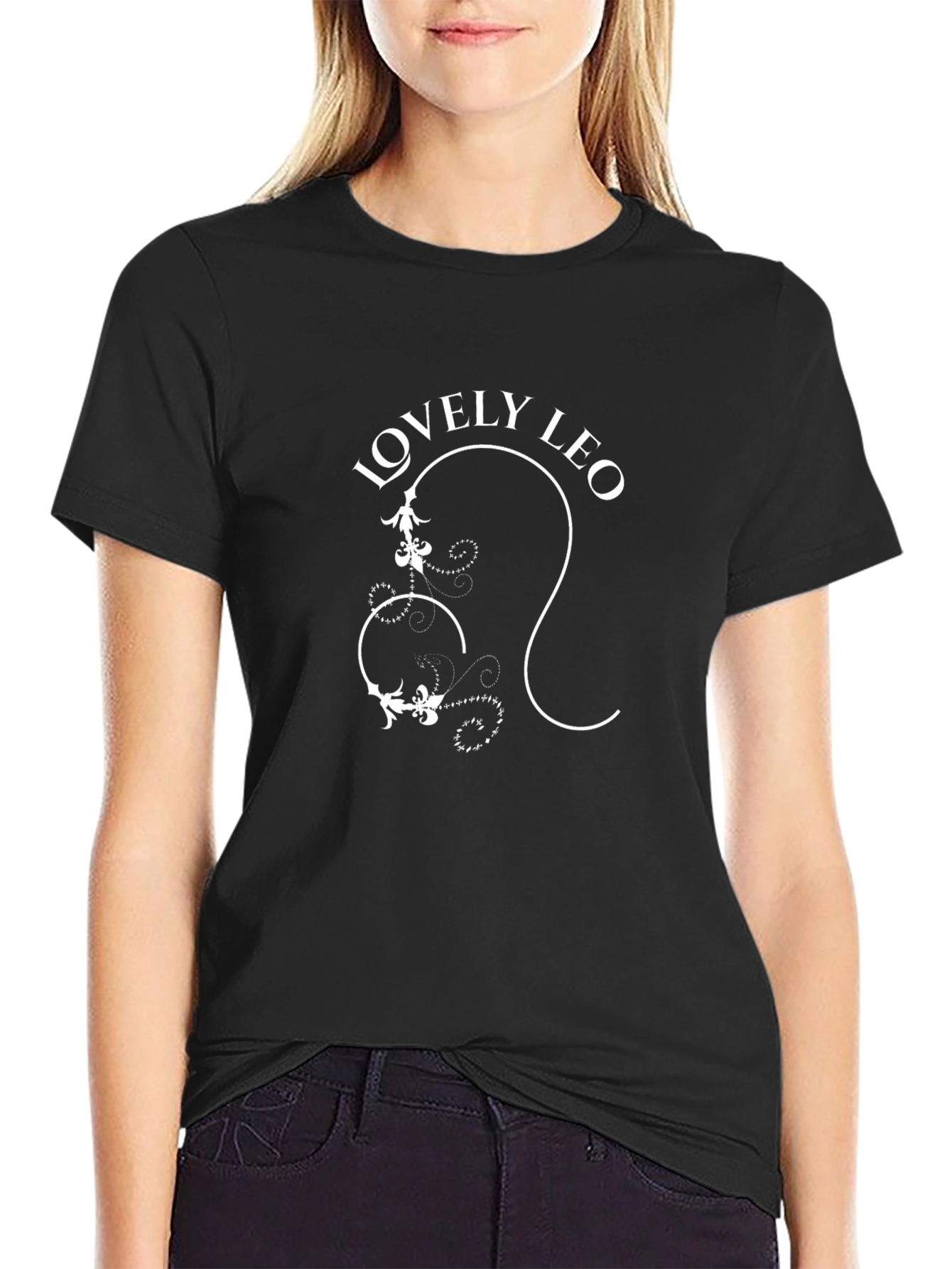 Lovely Leo Zodiac Graphic Black T-Shirt