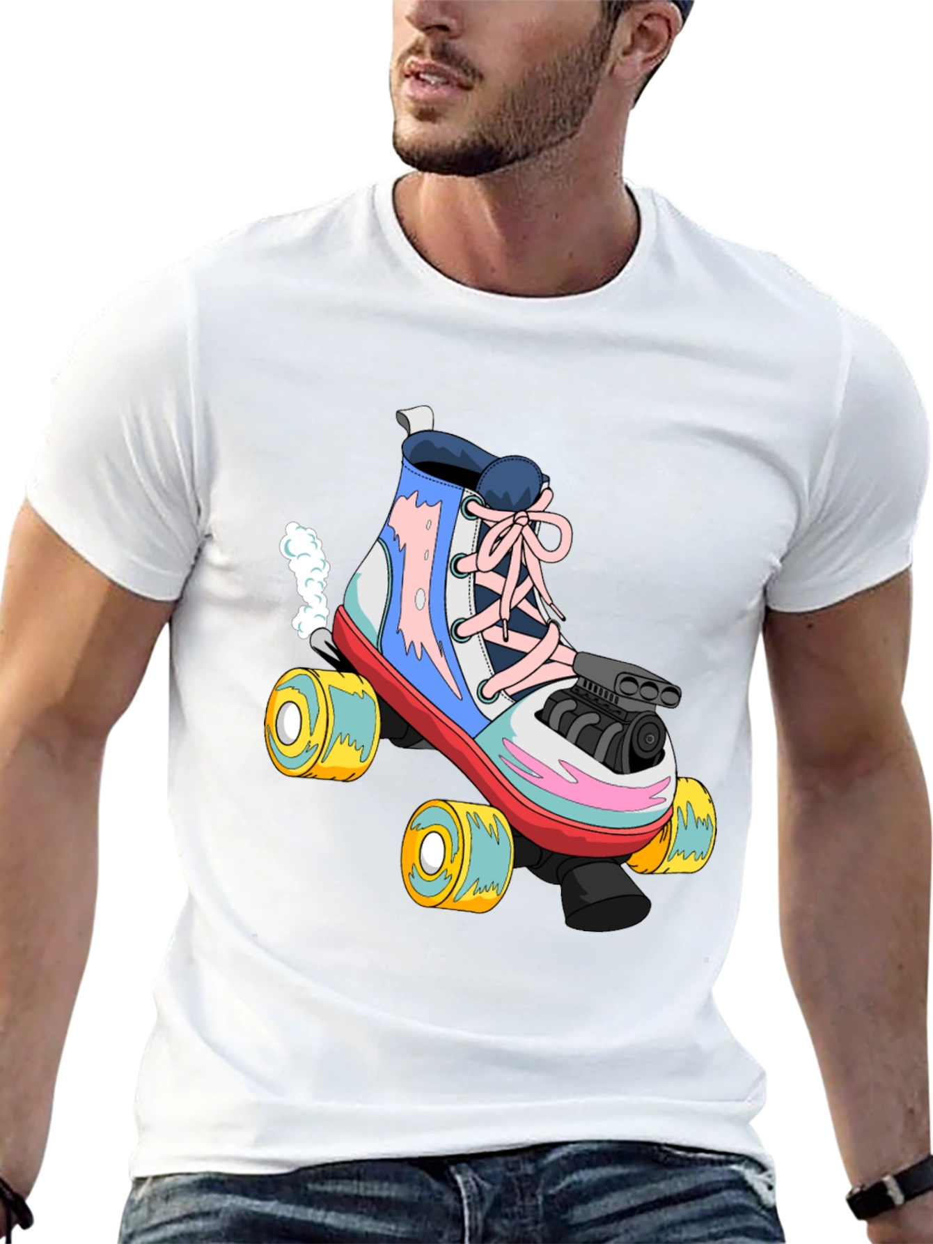 Cool Roller Skate Cartoon Tee