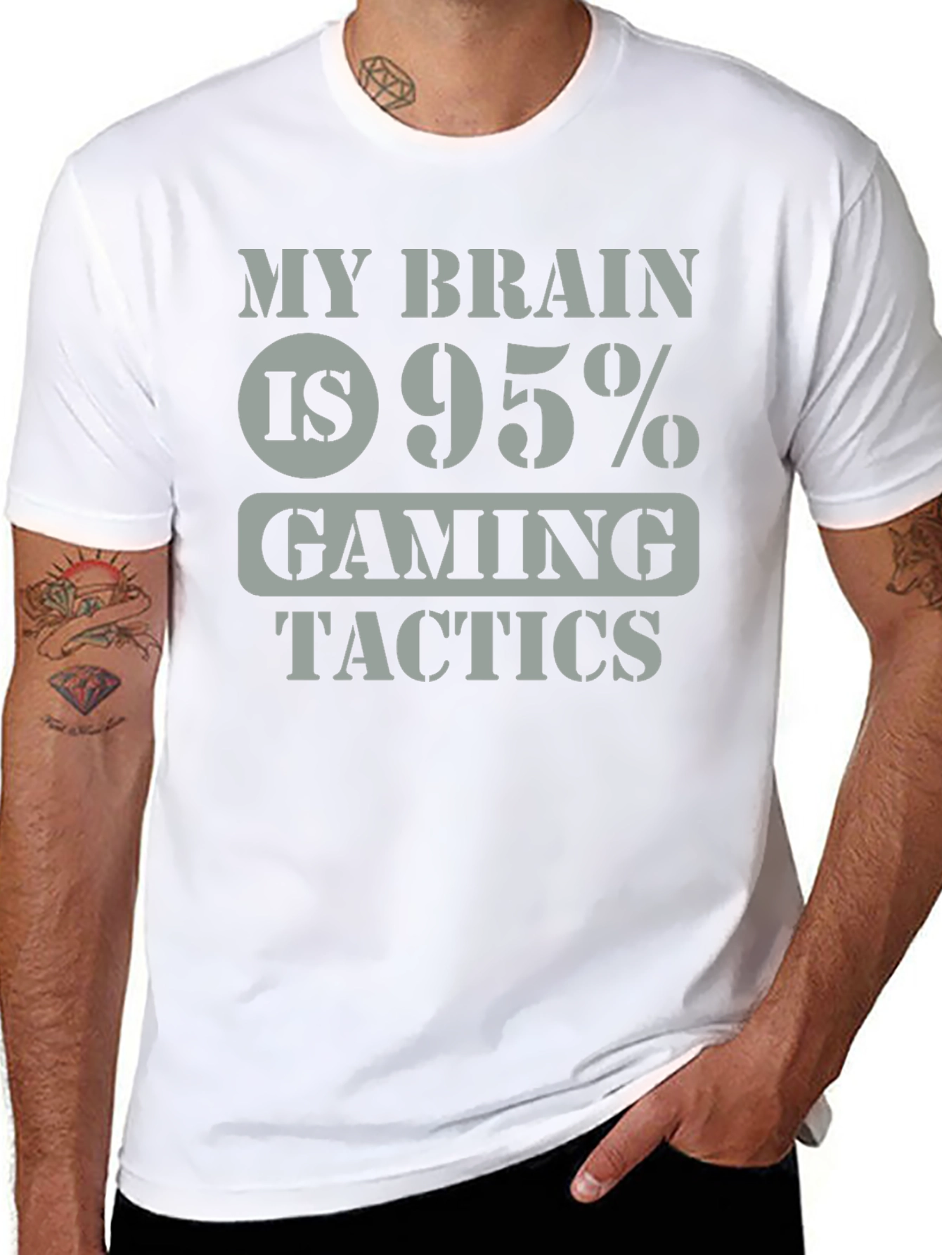 Gaming Tactics T-Shirt - My Brain is 95% Gaming