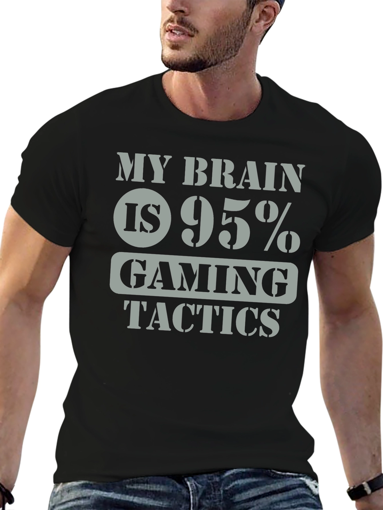 Gaming Tactics T-Shirt - My Brain is 95% Gaming