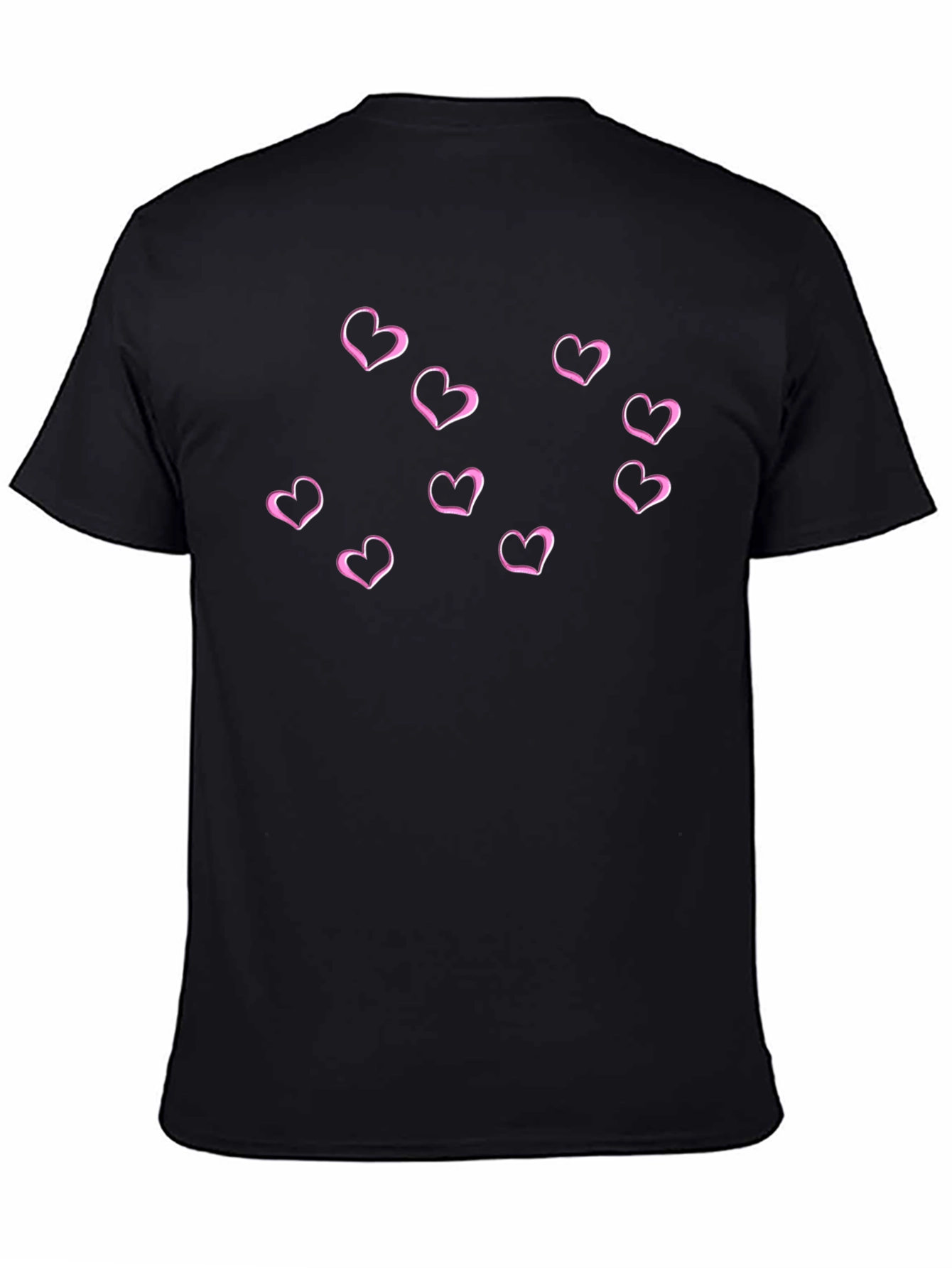 Hearts Graphic Mens Black T-Shirt