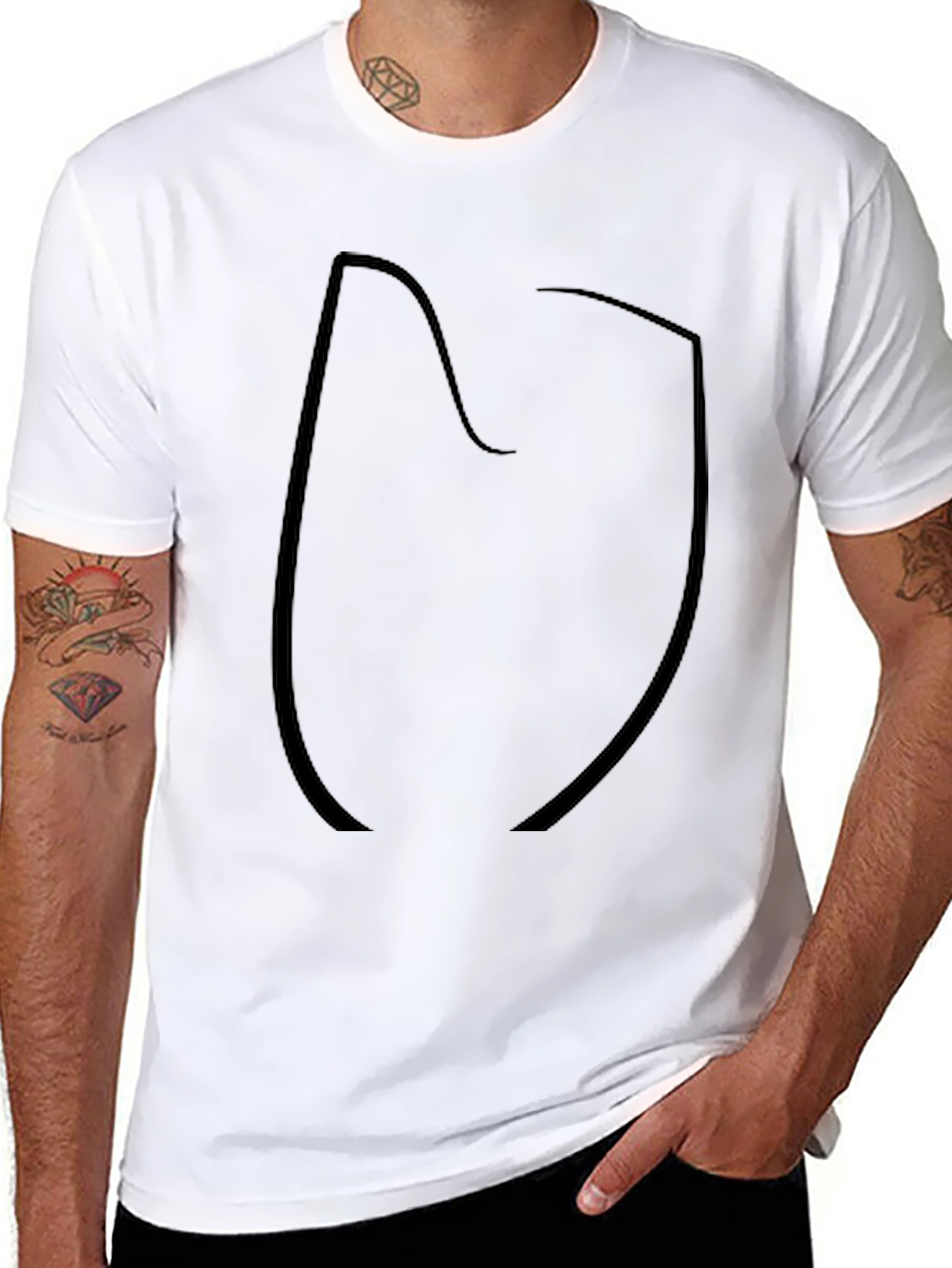 Mens Black Short Sleeve Graphic T-Shirt