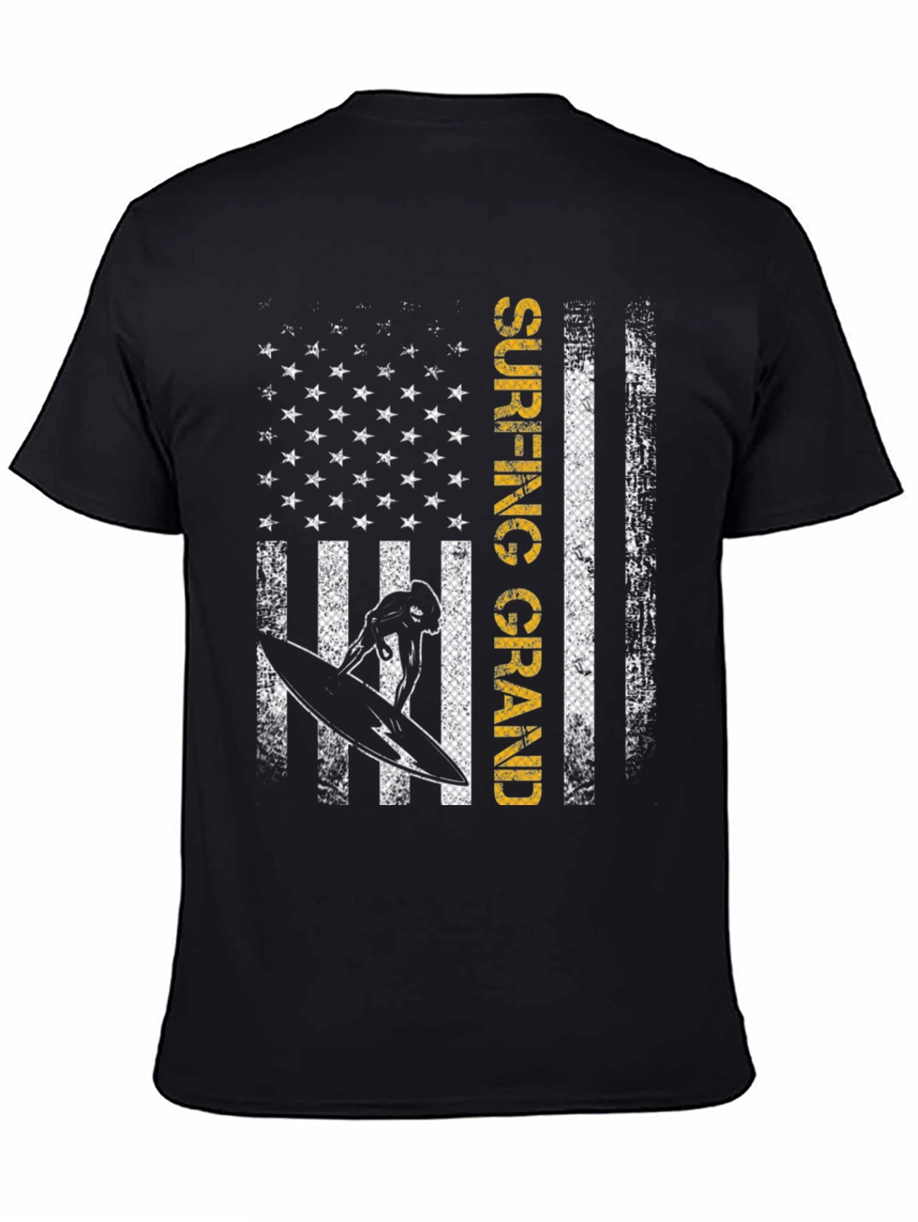 Surfing Grand USA Flag Graphic T-Shirt