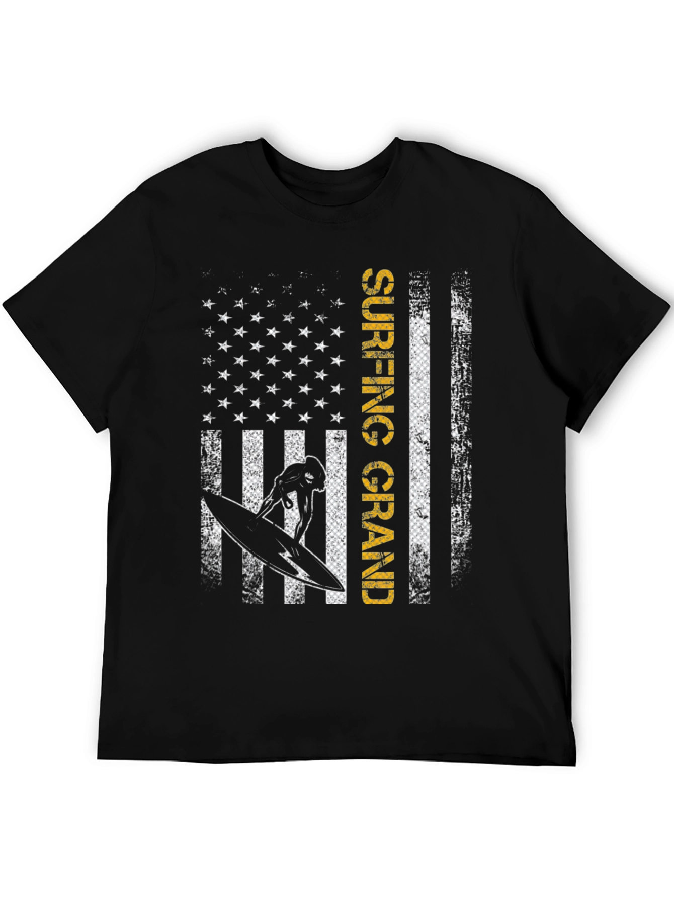 Surfing Grand USA Flag Graphic T-Shirt