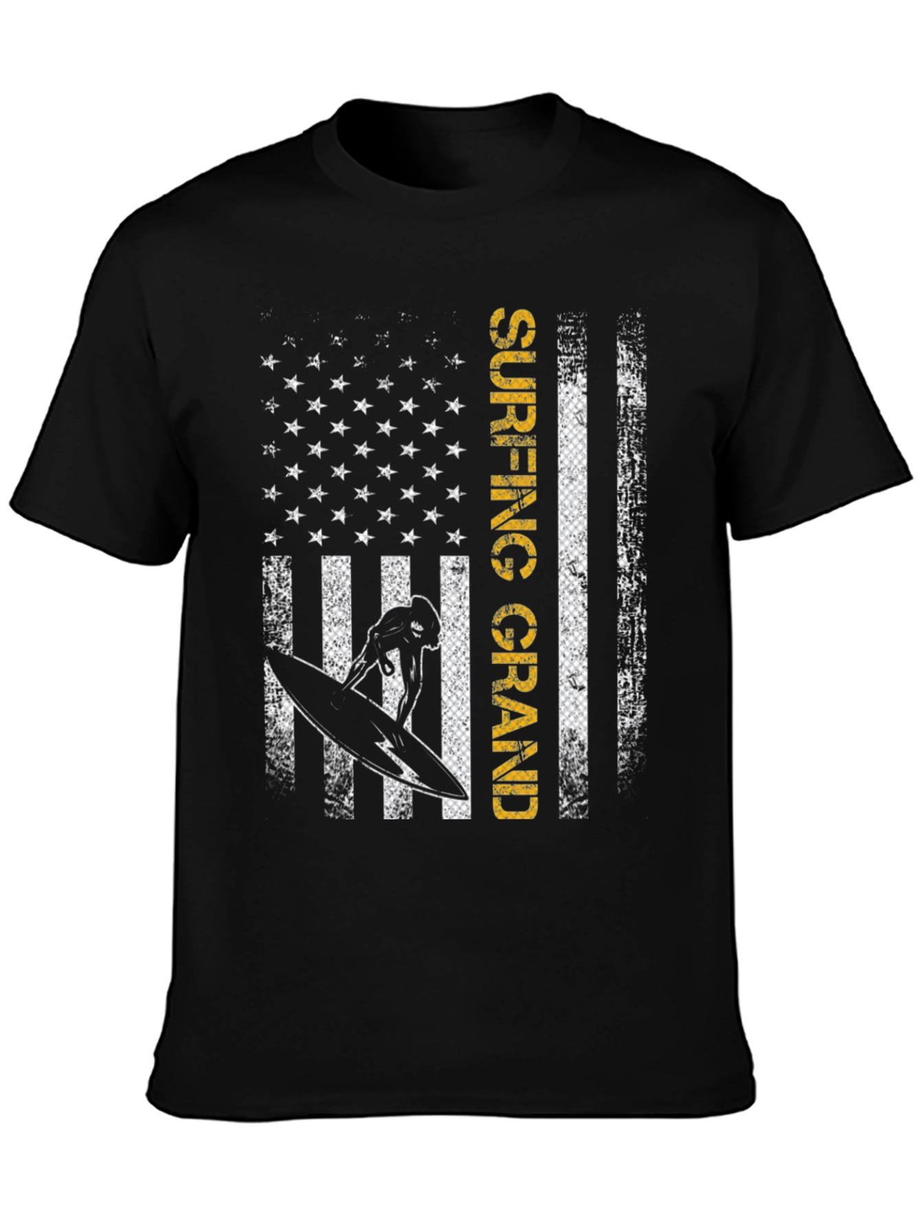Surfing Grand USA Flag Graphic T-Shirt