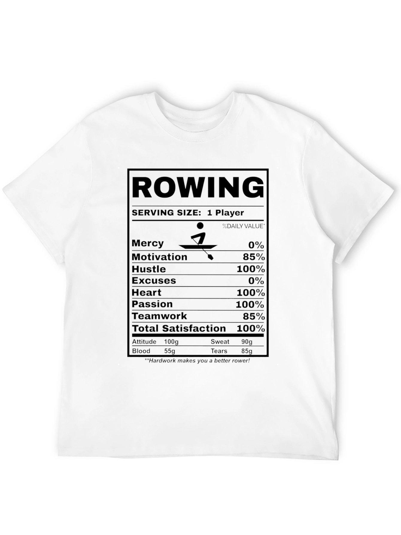 Rowing Nutrition Facts T-Shirt
