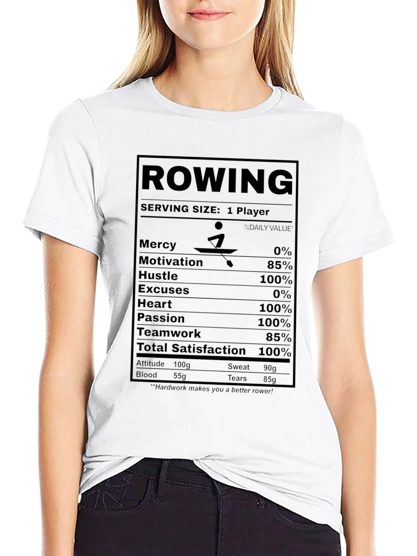 Rowing Nutrition Facts T-Shirt