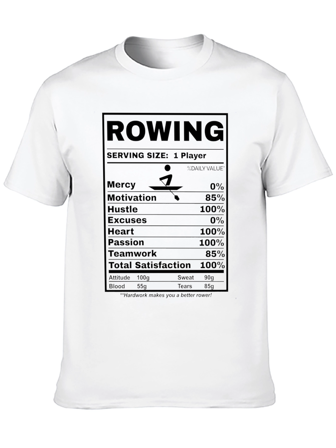Rowing Nutrition Facts T-Shirt