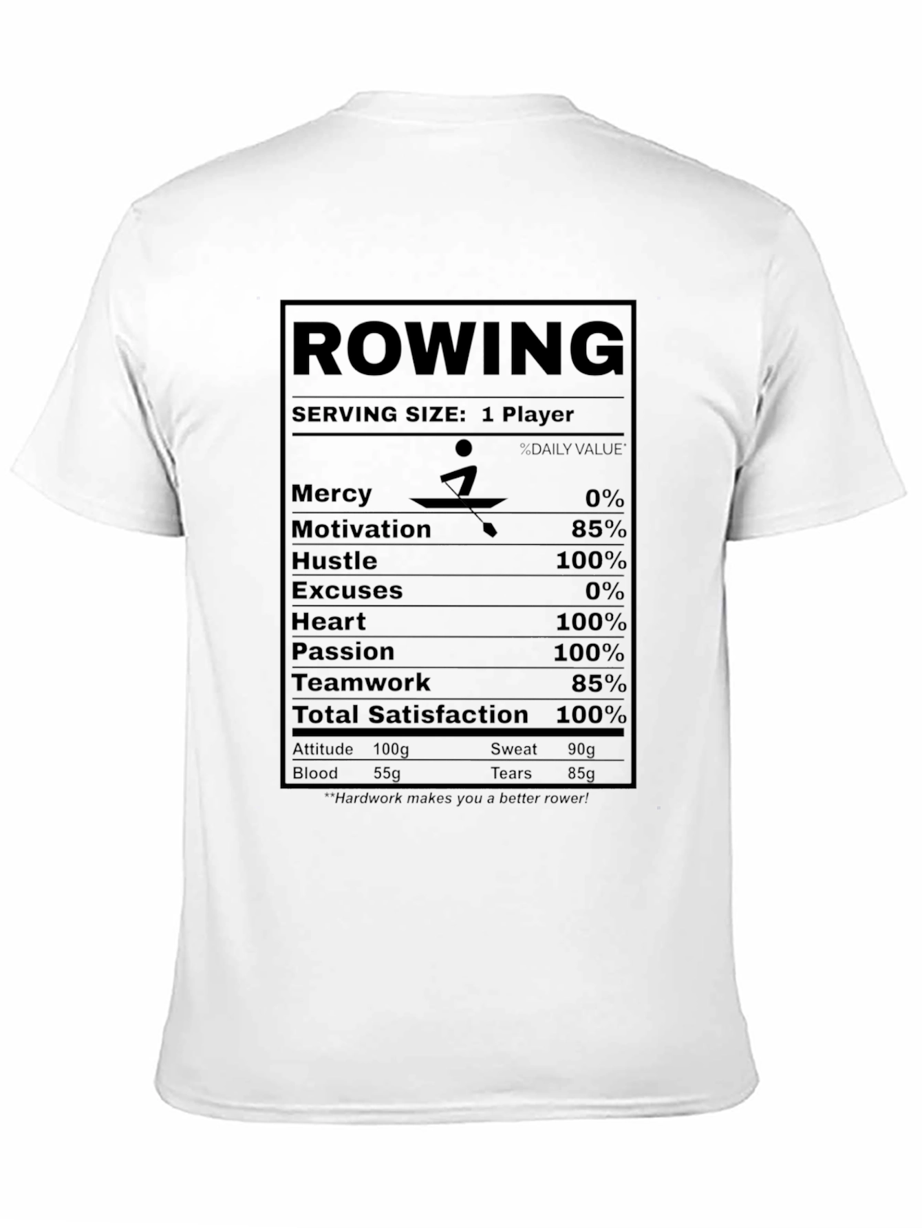 Rowing Nutrition Facts T-Shirt