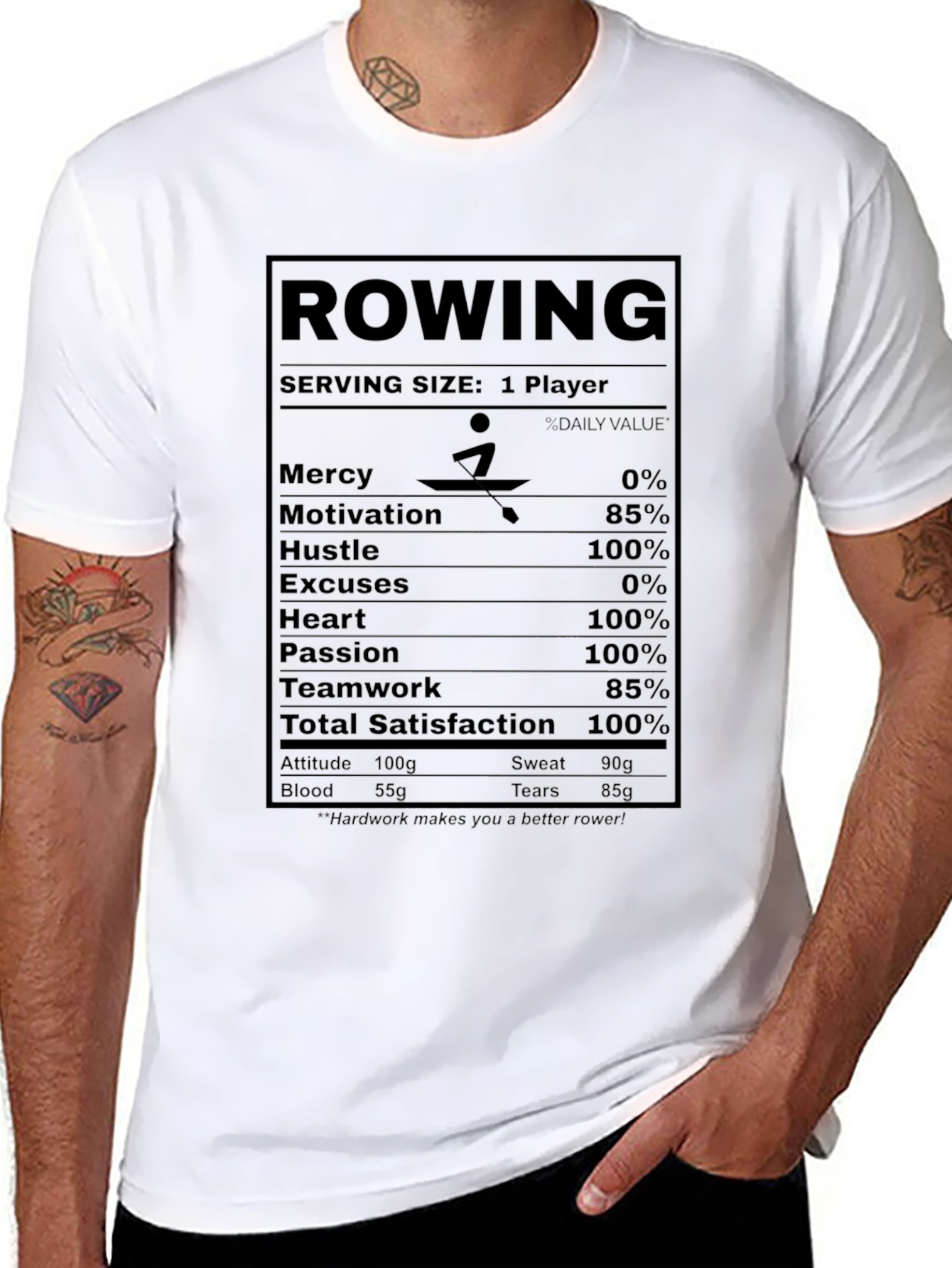 Rowing Nutrition Facts T-Shirt