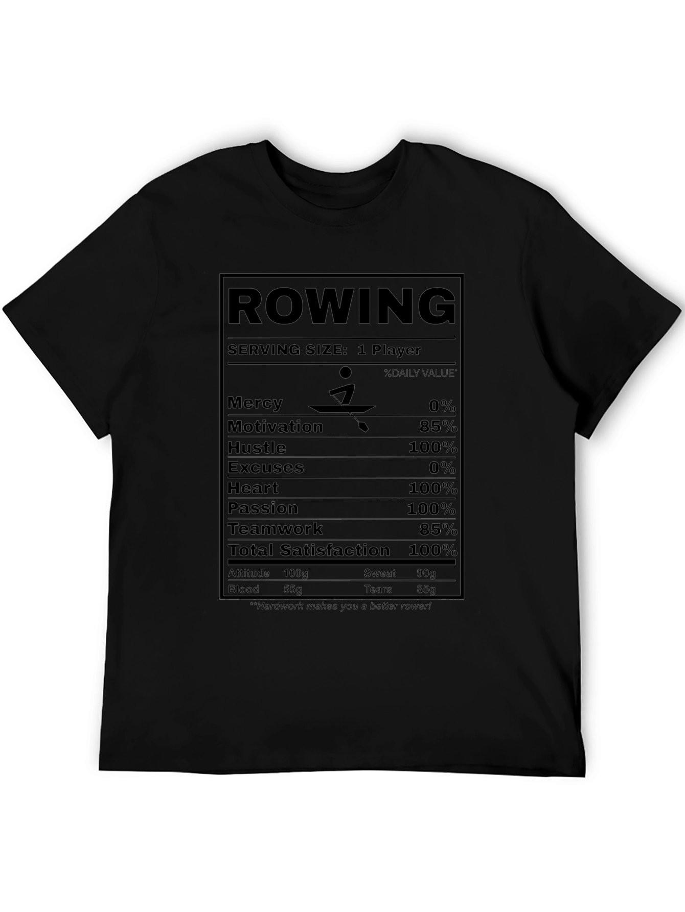 Rowing Nutrition Facts T-Shirt