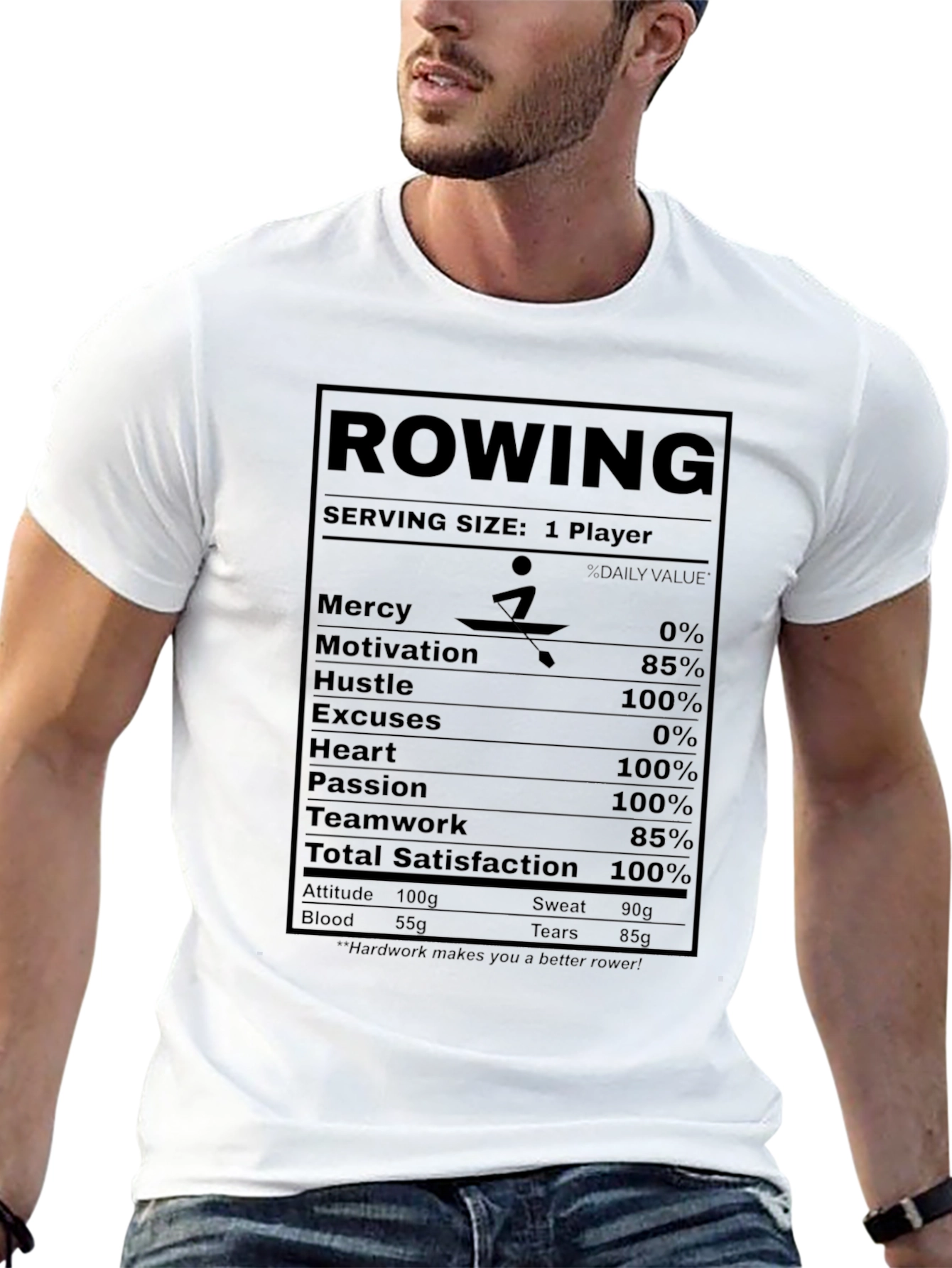 Rowing Nutrition Facts T-Shirt