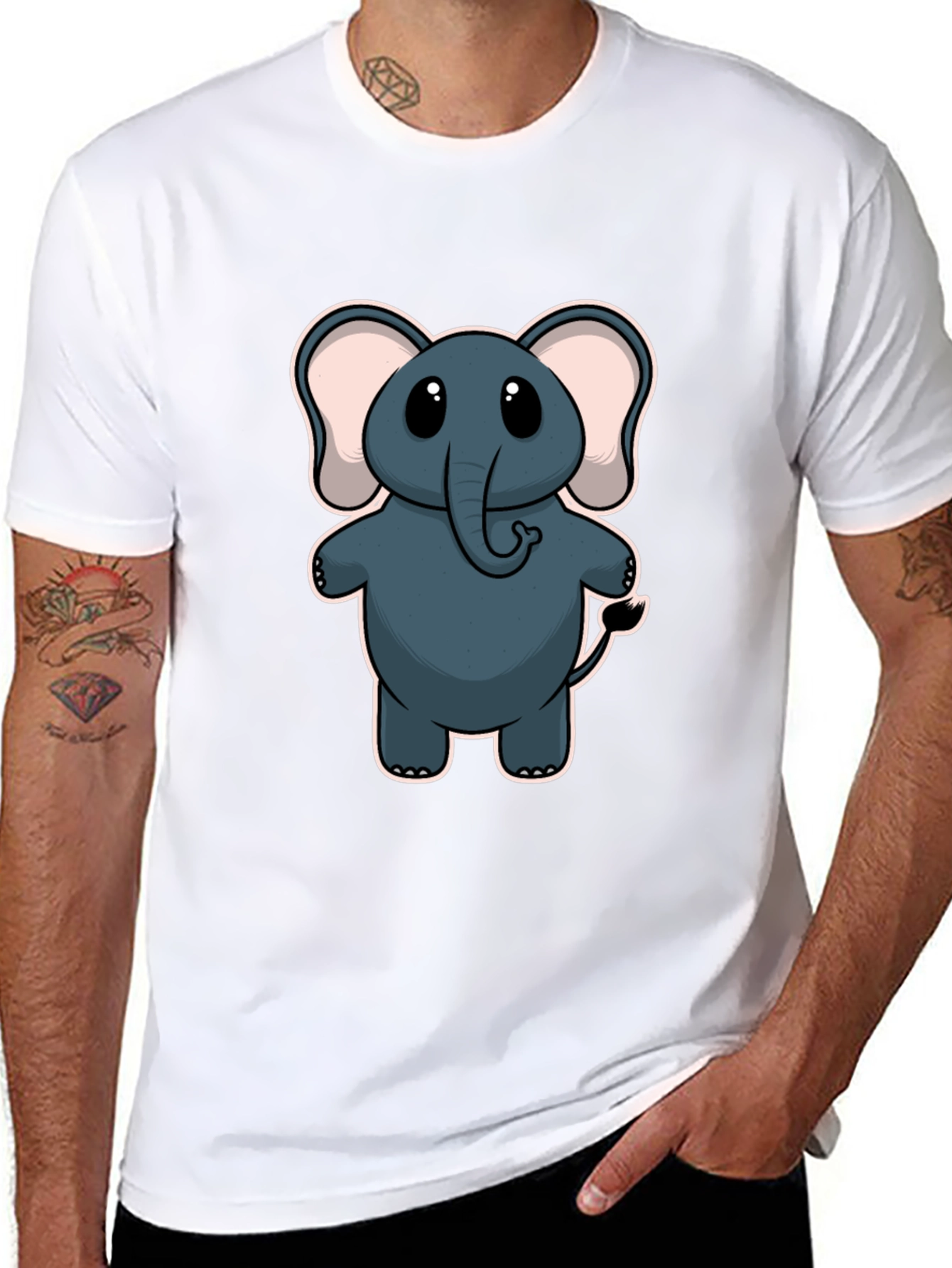 Cute Elephant Graphic T-Shirt