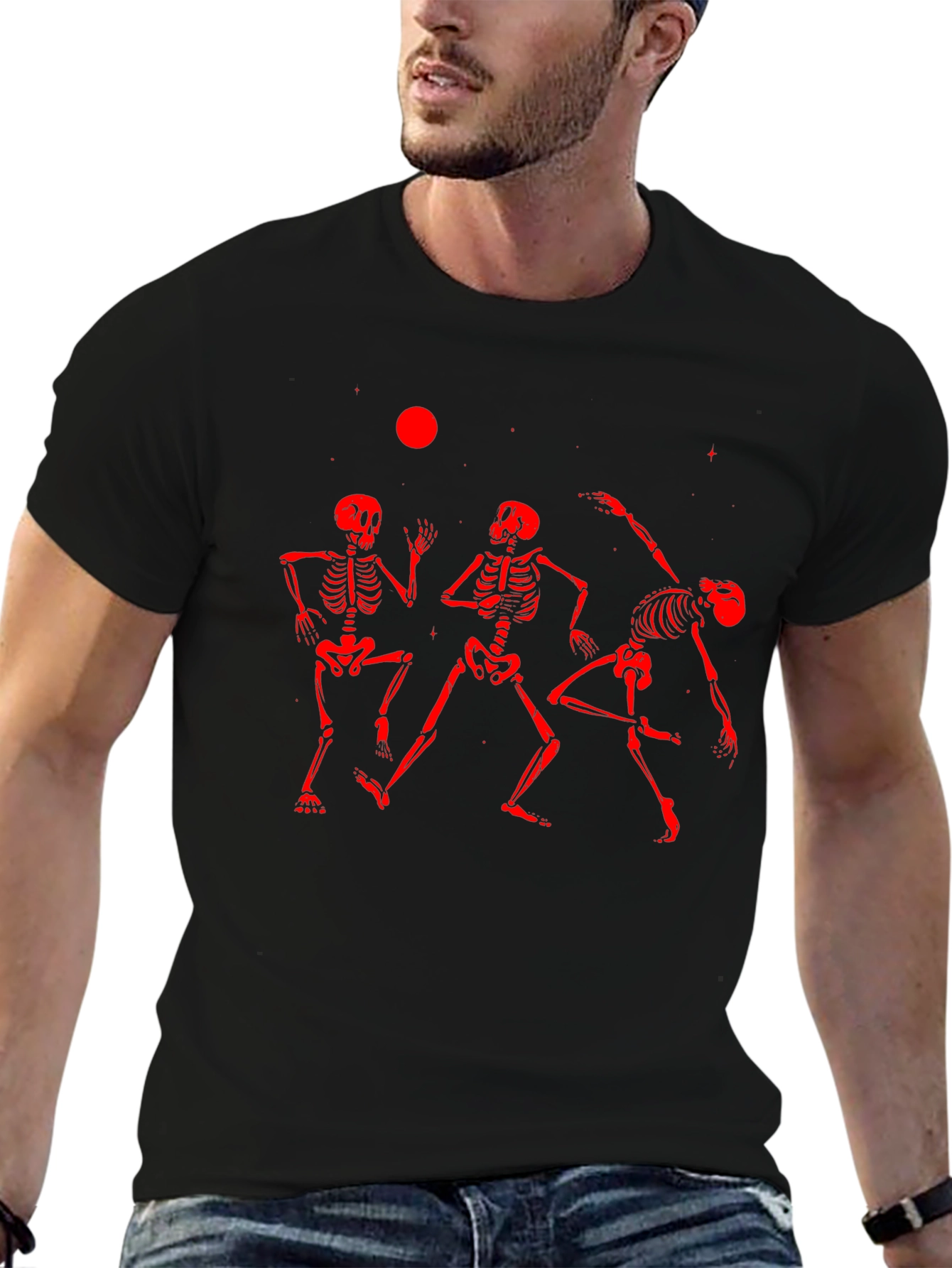 Dancing Skeletons Graphic Tee - Black