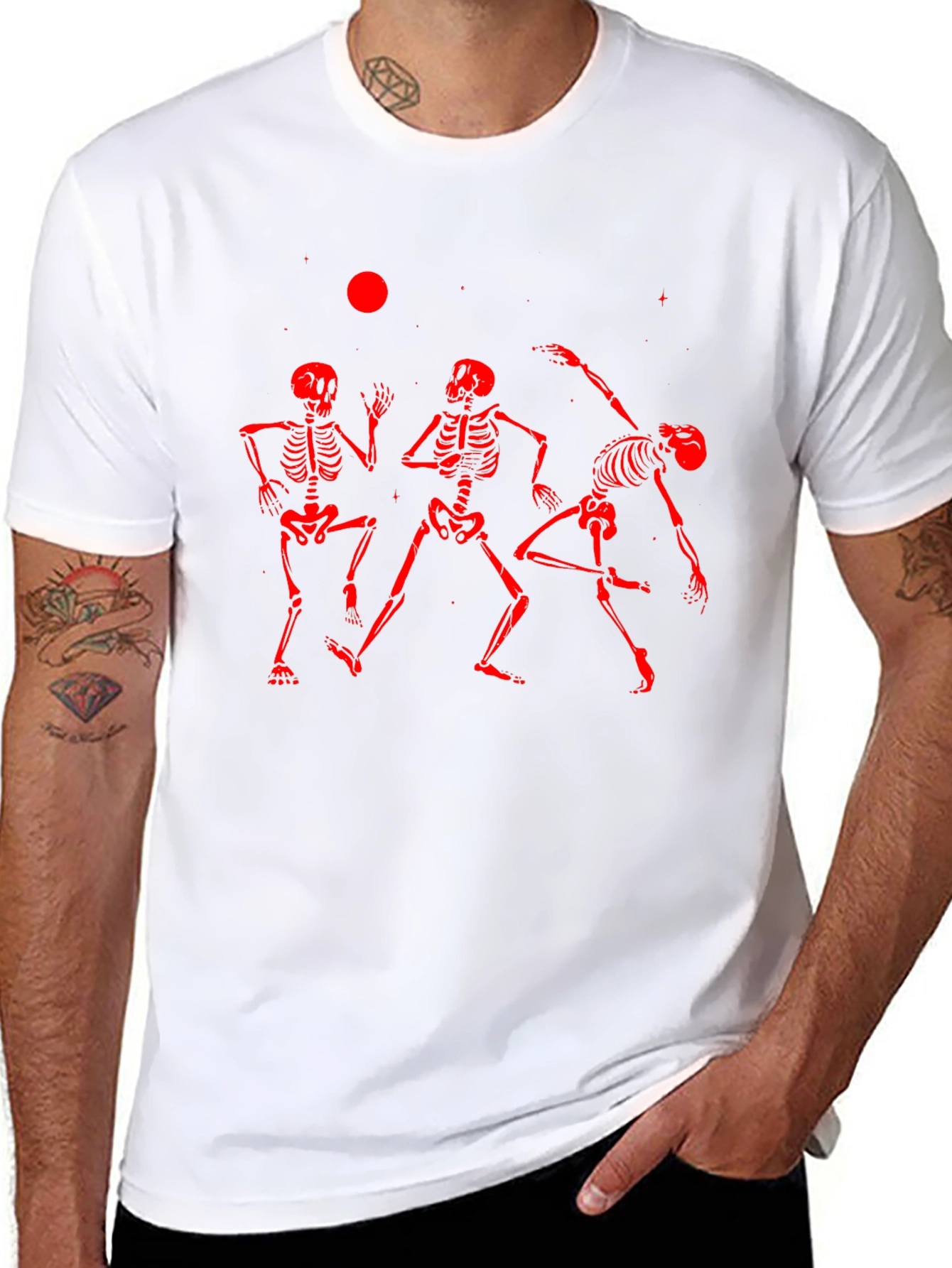 Dancing Skeletons Graphic Tee - Black
