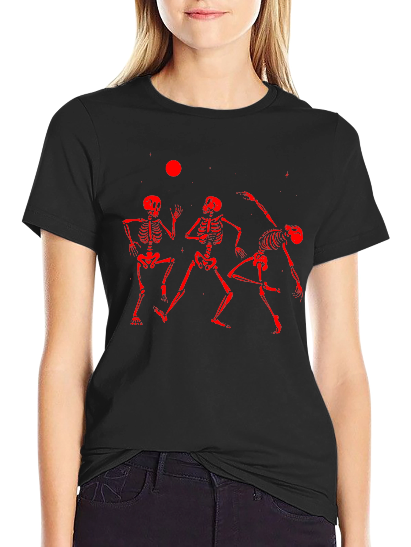 Dancing Skeletons Graphic Tee - Black