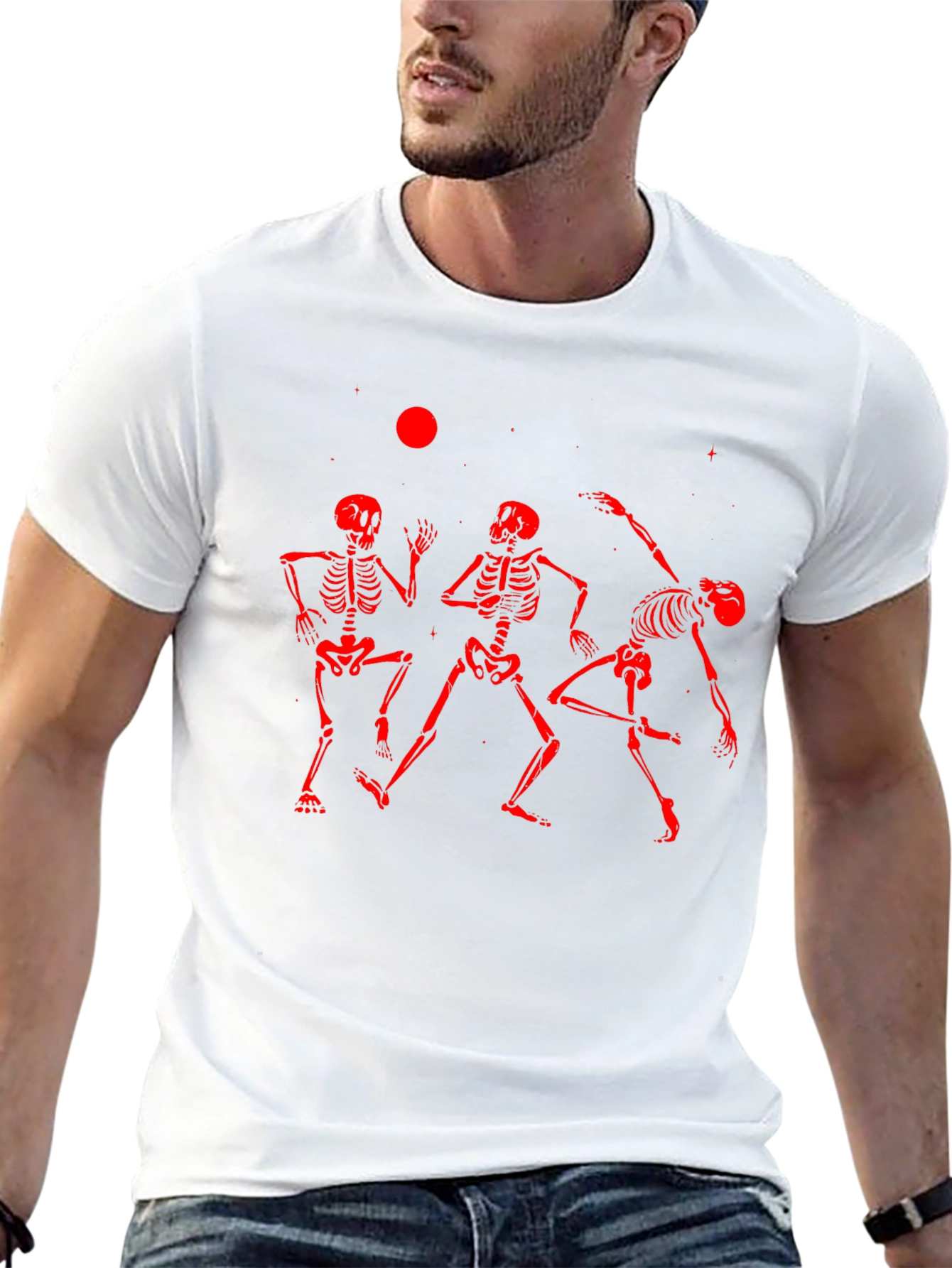 Dancing Skeletons Graphic Tee - Black