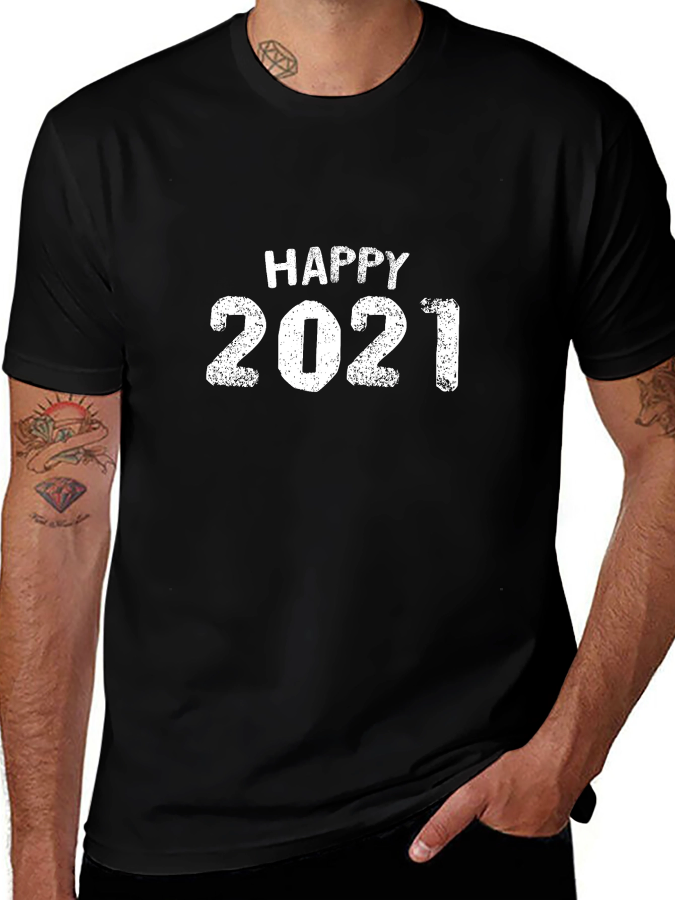 Happy 2021 Graphic T-Shirt Black