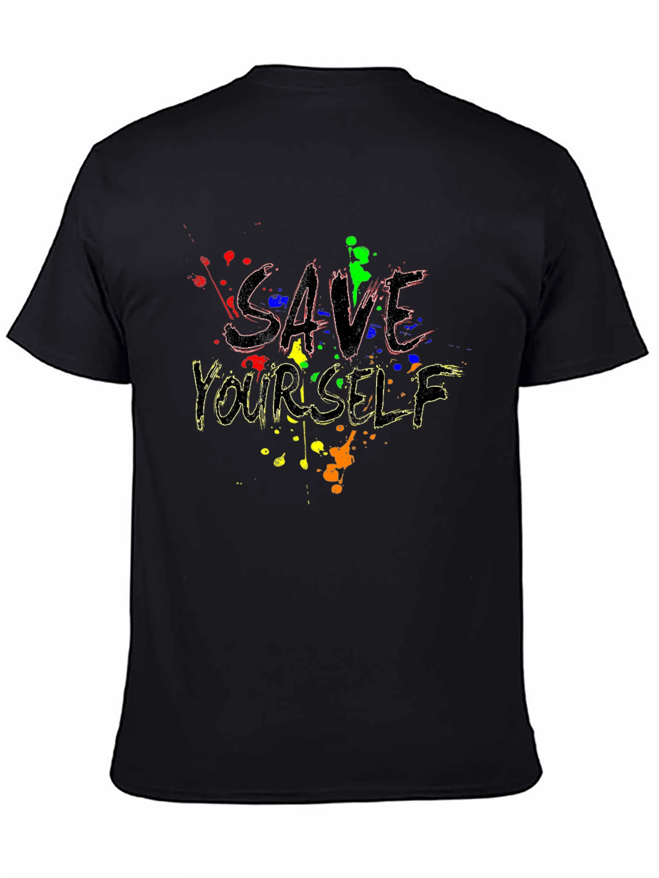 Save Yourself Graphic Tee - Trendy Black T-Shirt