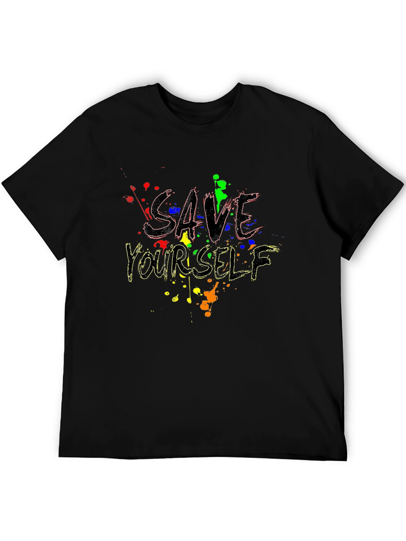 Save Yourself Graphic Tee - Trendy Black T-Shirt