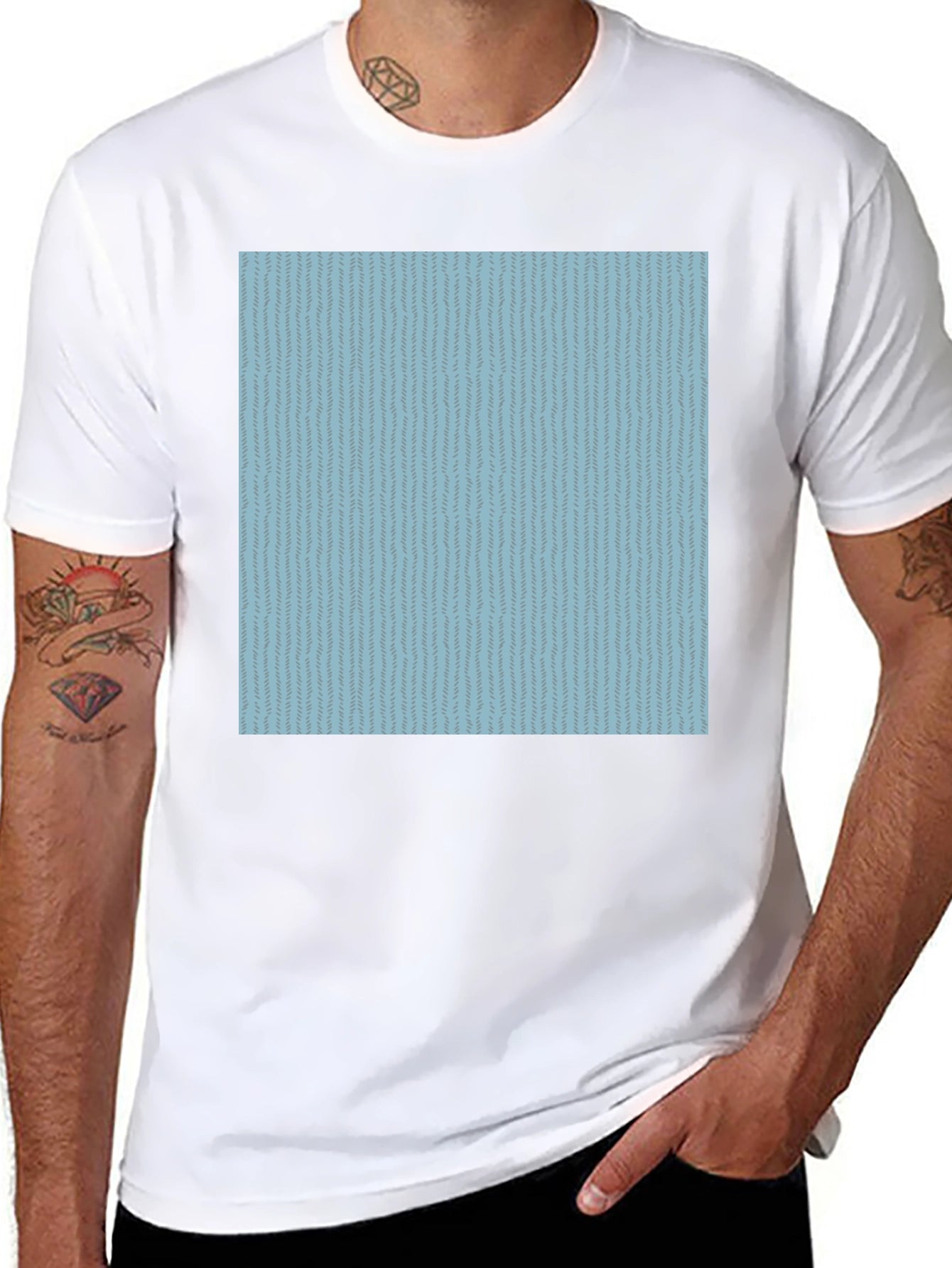 Modern Patterned T-Shirt - Casual Black Tee