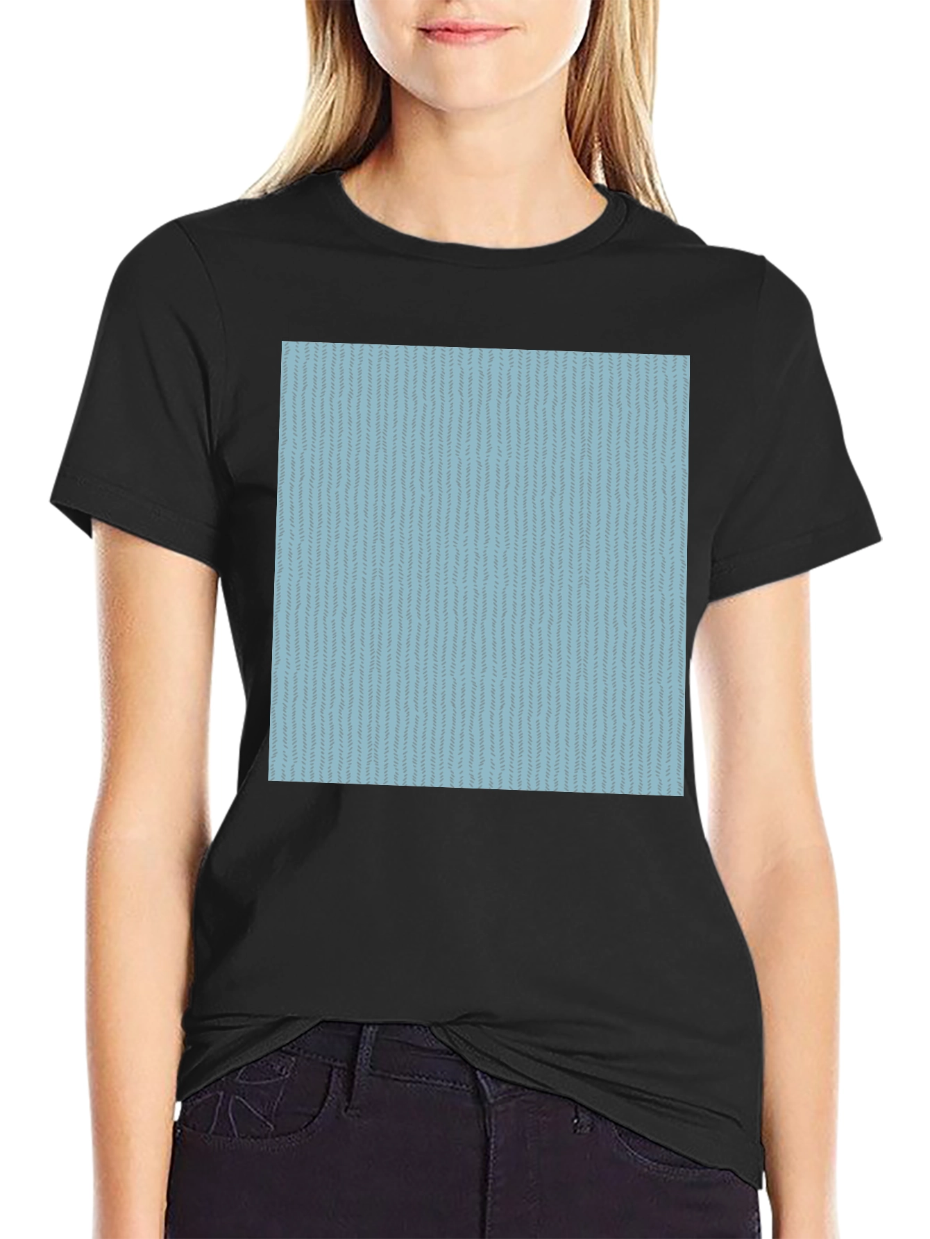 Modern Patterned T-Shirt - Casual Black Tee