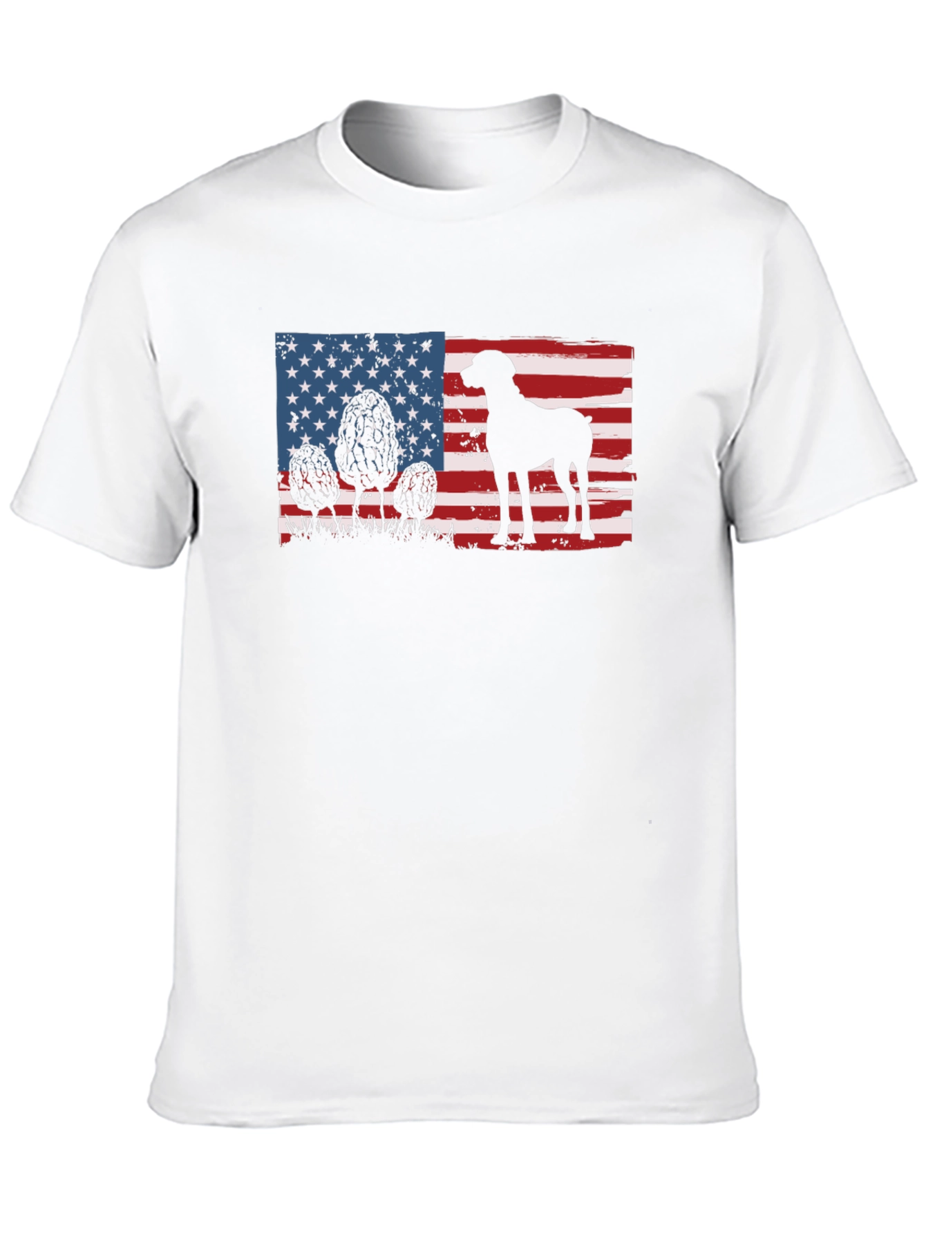 American Flag Dog Silhouette T-Shirt