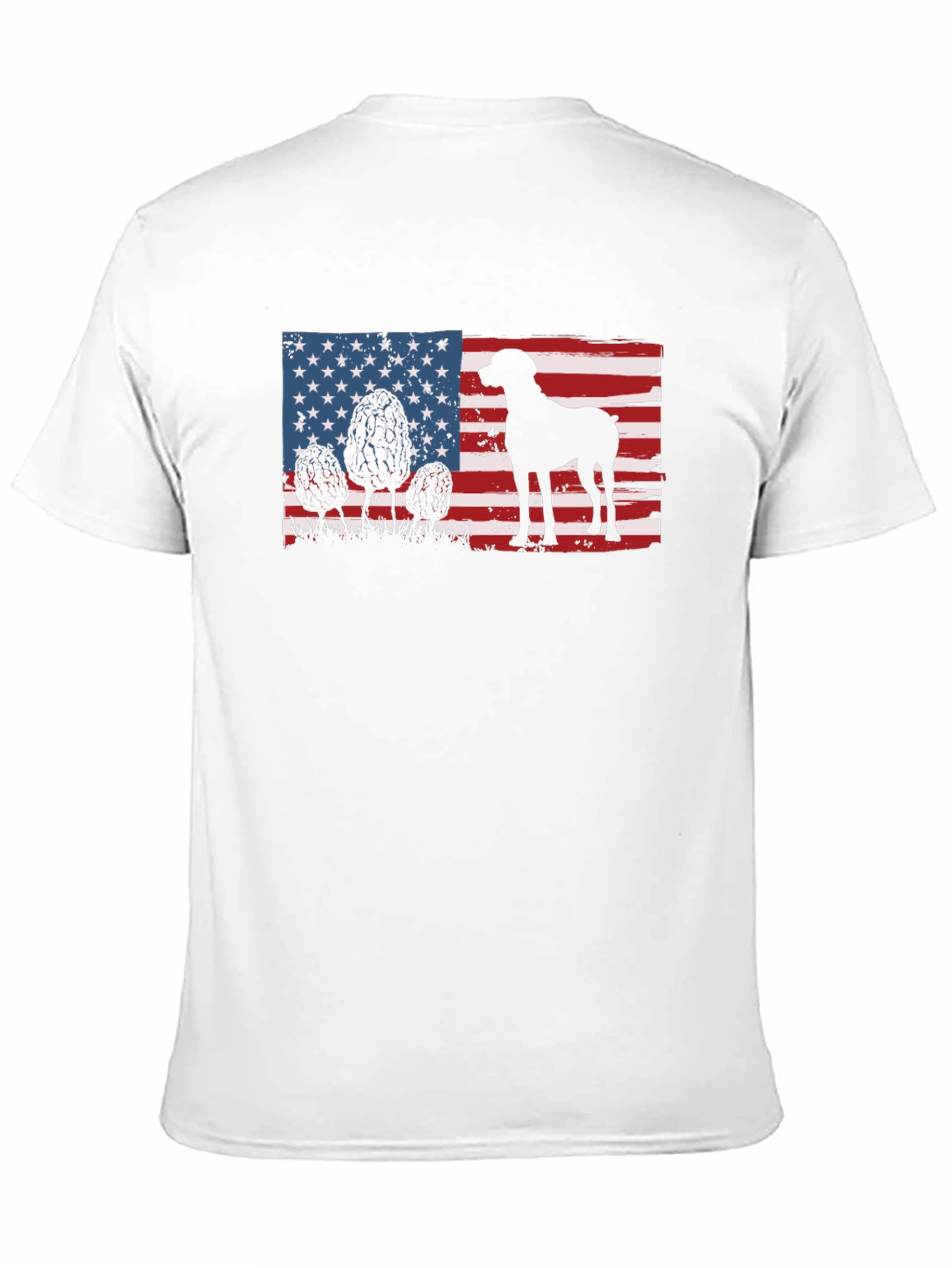 American Flag Dog Silhouette T-Shirt