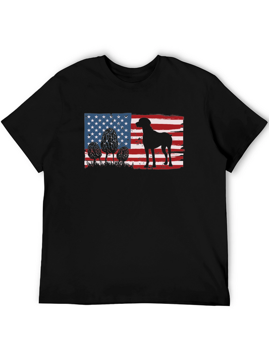 American Flag Dog Silhouette T-Shirt