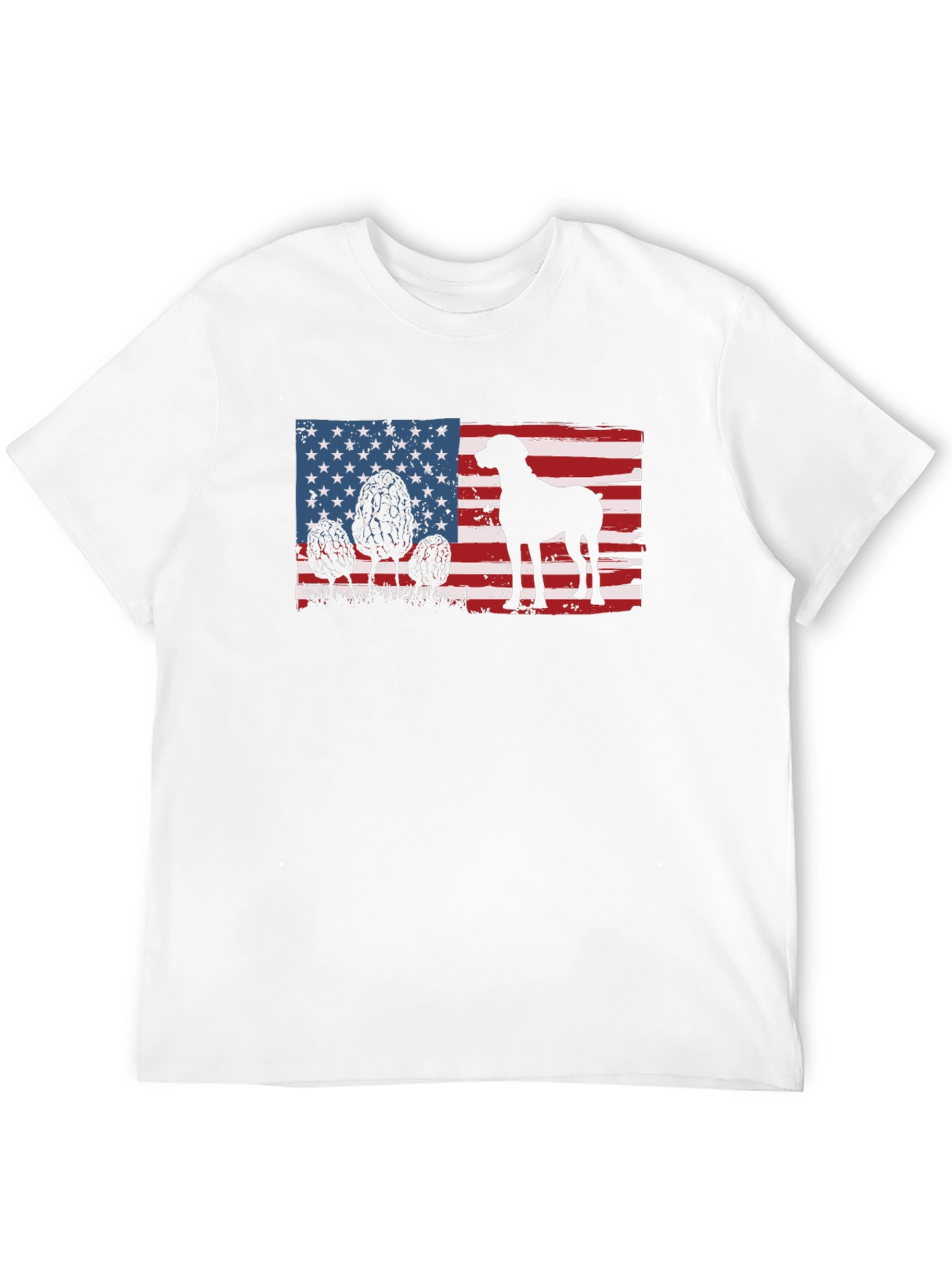 American Flag Dog Silhouette T-Shirt