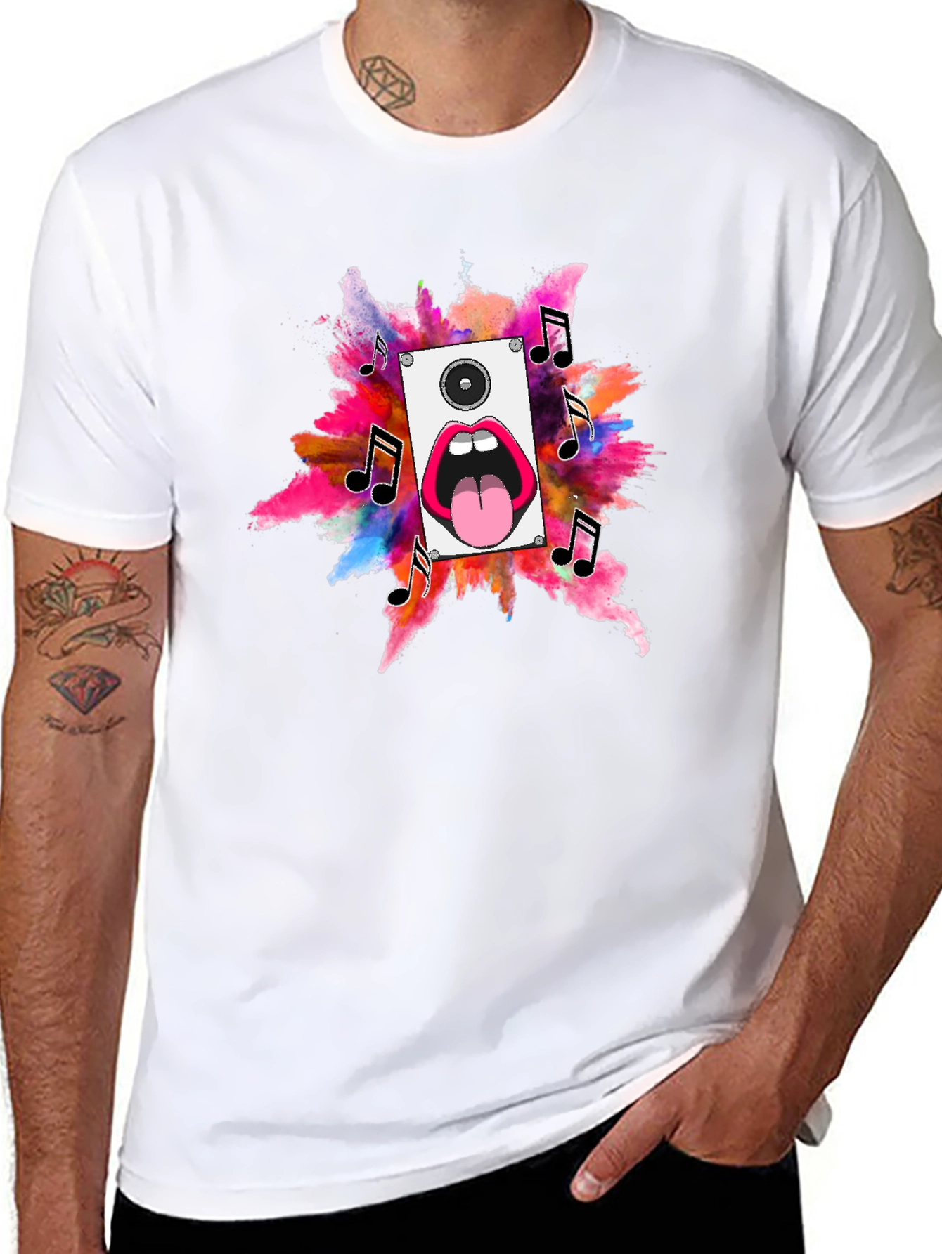 Music Loud Speaker Black T-Shirt