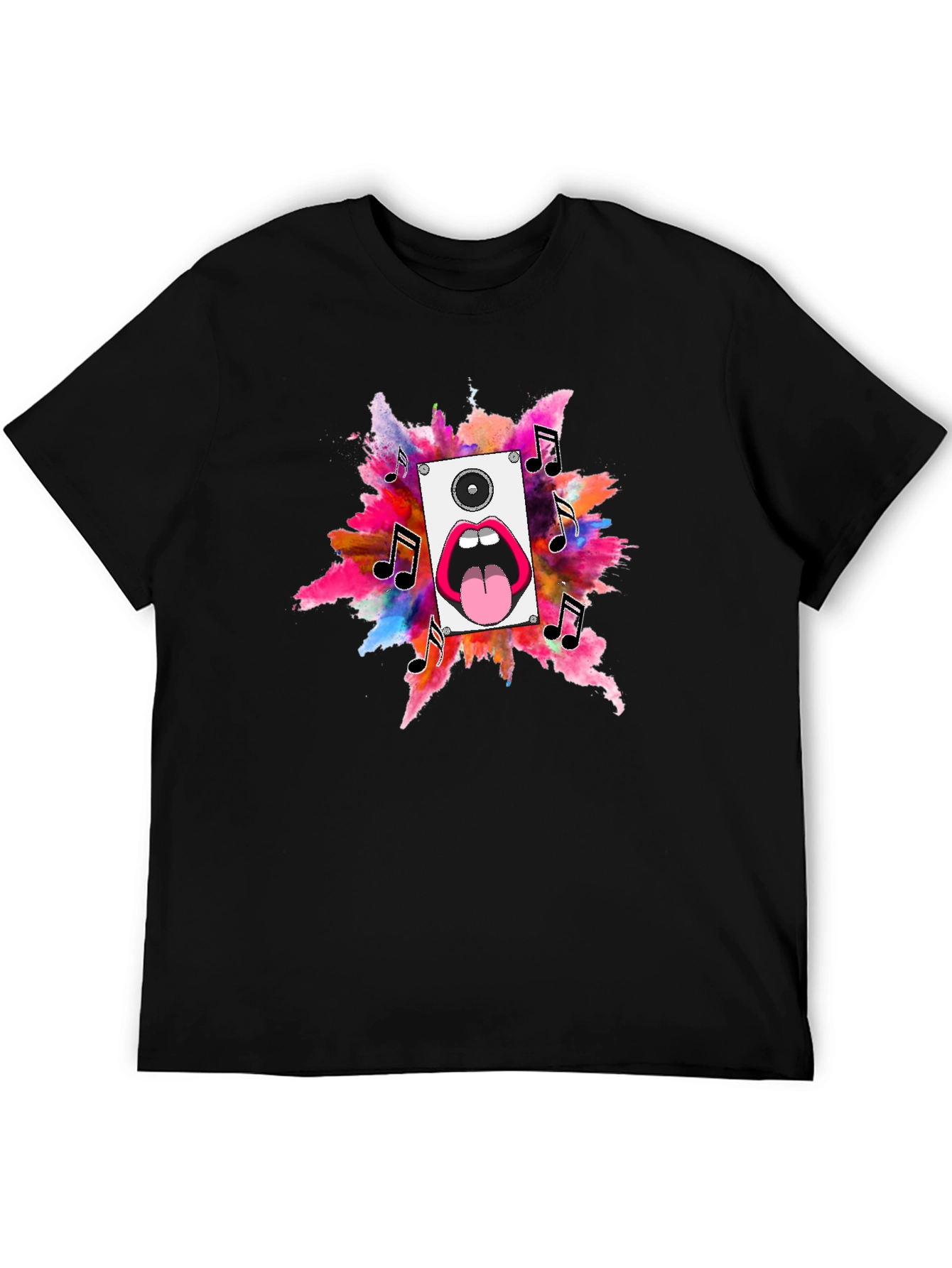 Music Loud Speaker Black T-Shirt