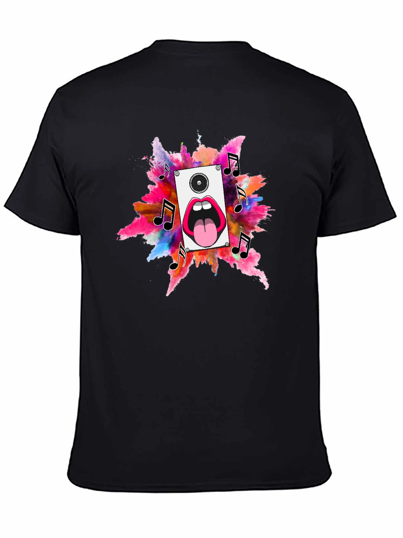 Music Loud Speaker Black T-Shirt
