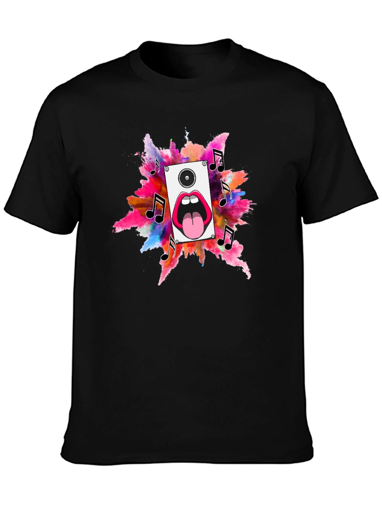 Music Loud Speaker Black T-Shirt